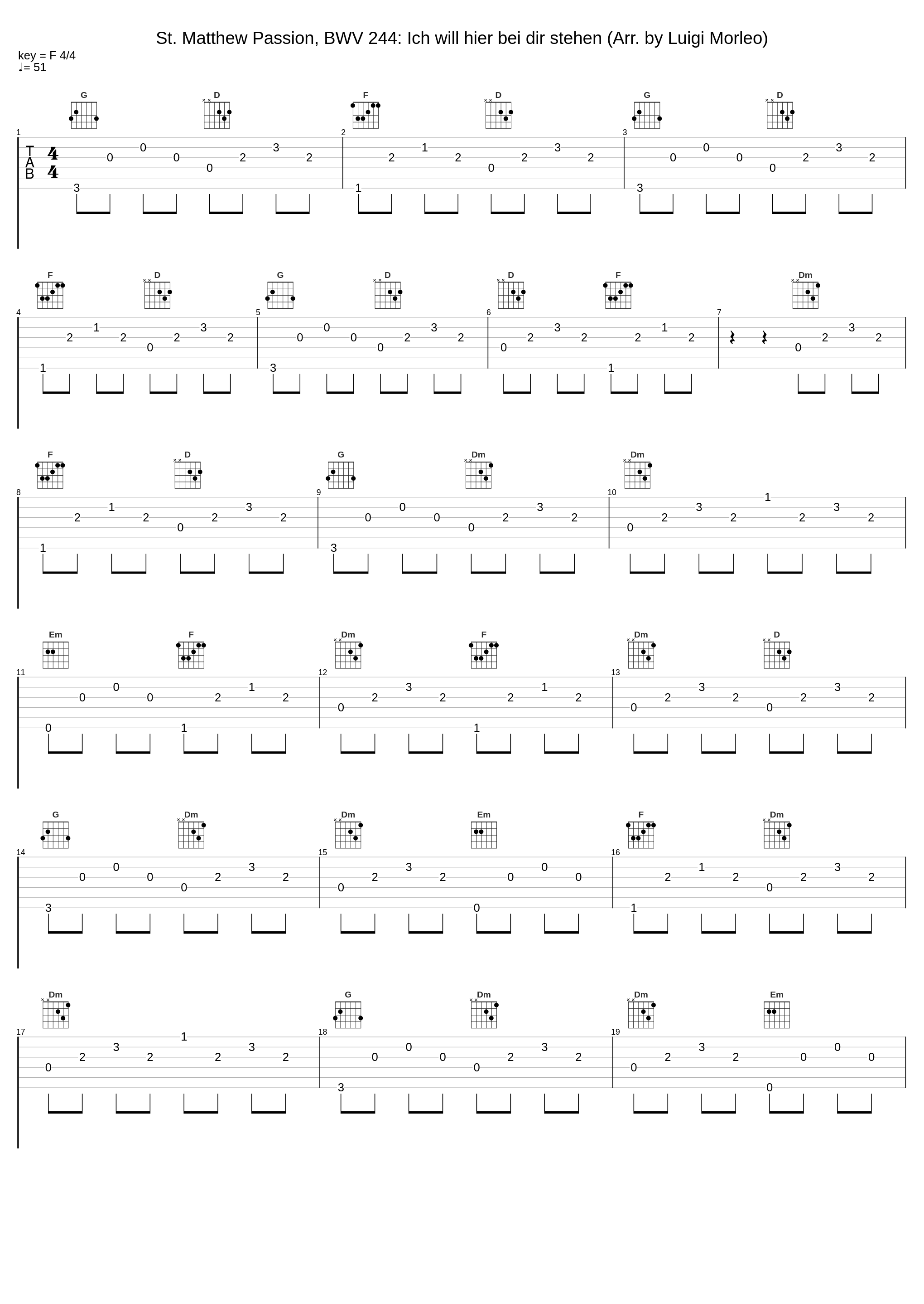 St. Matthew Passion, BWV 244: Ich will hier bei dir stehen (Arr. by Luigi Morleo)_Luigi Morleo_1