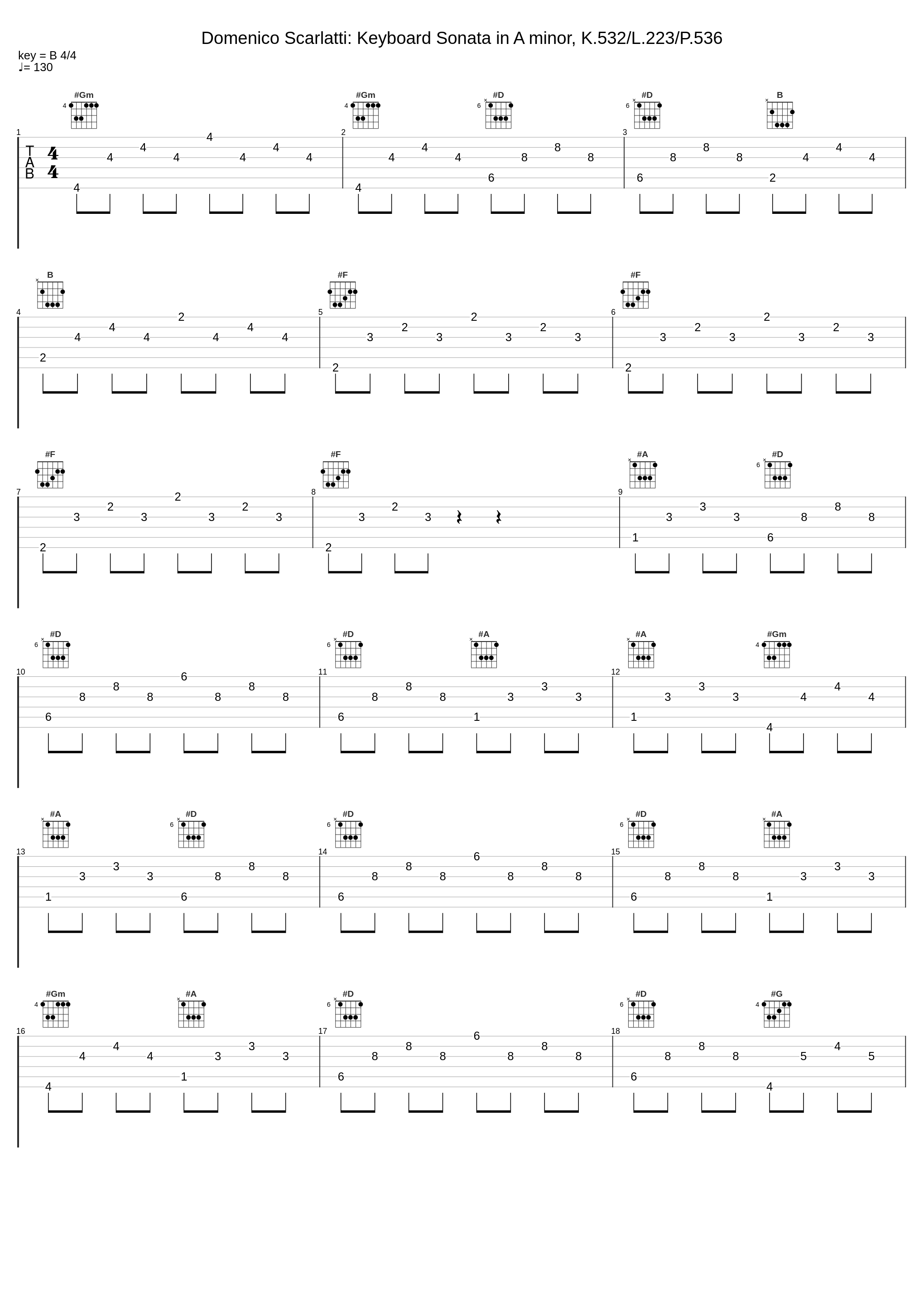 Domenico Scarlatti: Keyboard Sonata in A minor, K.532/L.223/P.536_Domenico Scarlatti_1