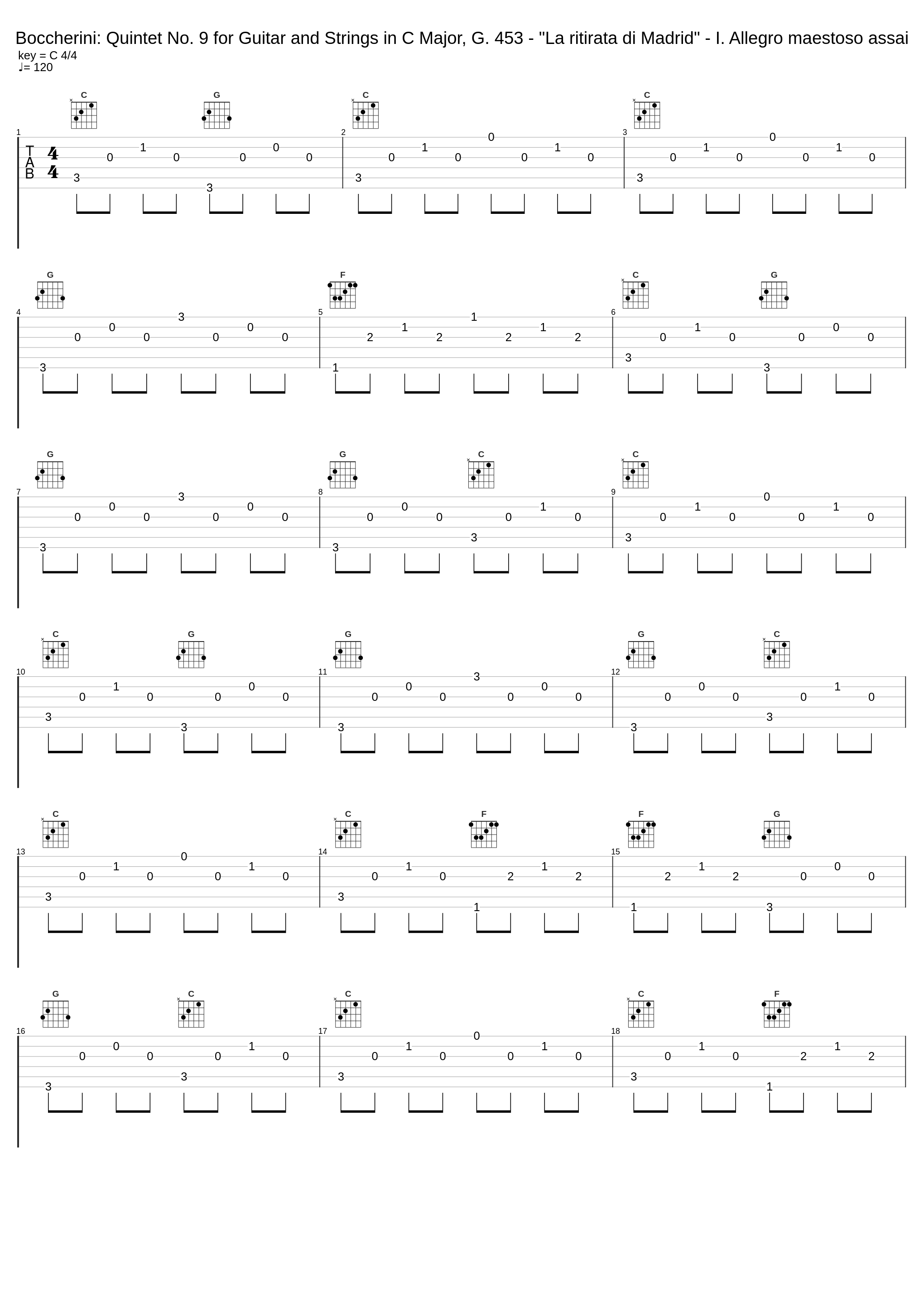 Boccherini: Quintet No. 9 for Guitar and Strings in C Major, G. 453 - "La ritirata di Madrid" - I. Allegro maestoso assai_Narciso Yepes,Melos Quartet_1