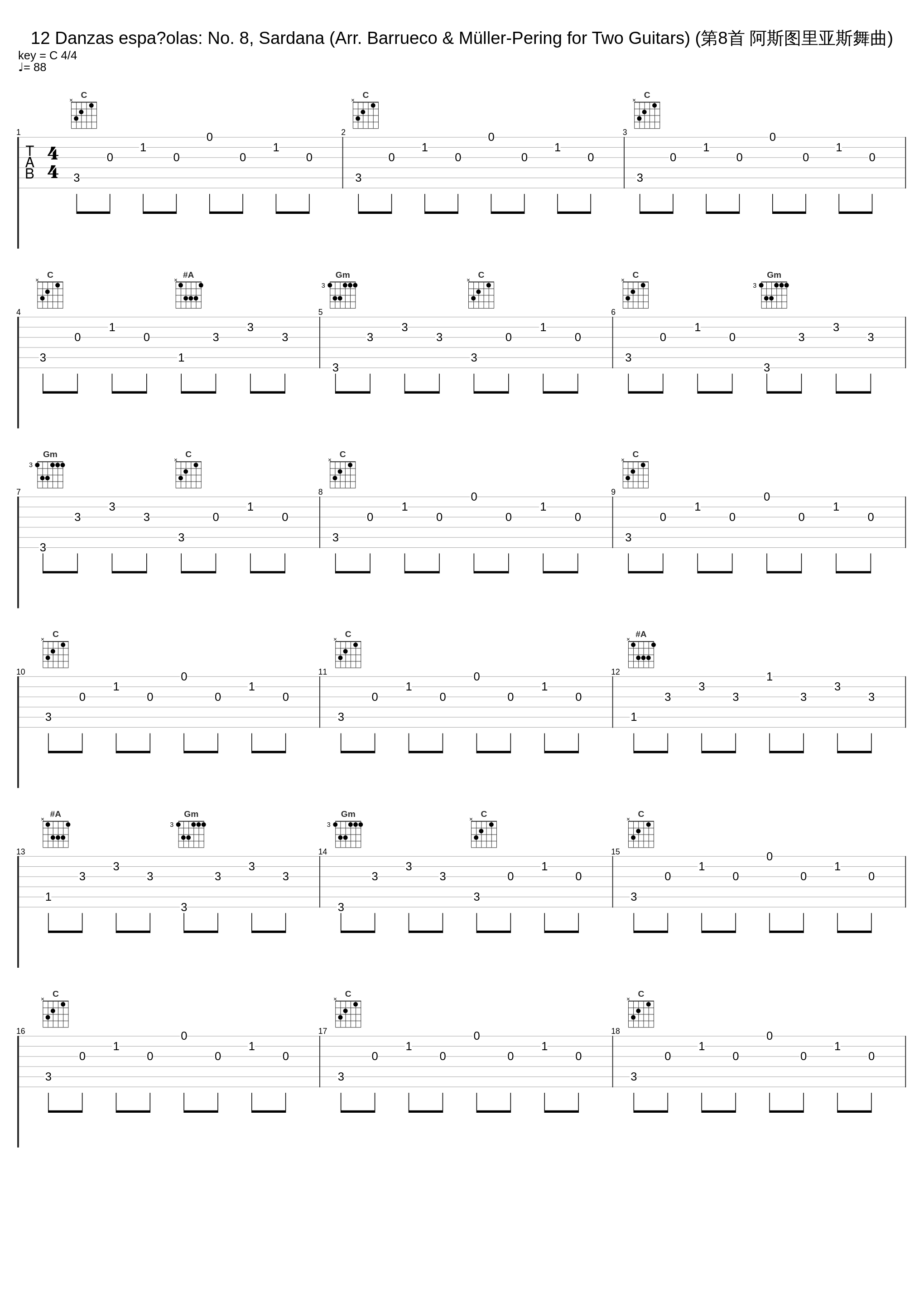 12 Danzas españolas: No. 8, Sardana (Arr. Barrueco & Müller-Pering for Two Guitars) (第8首 阿斯图里亚斯舞曲)_Manuel Barrueco,Thomas Muller-Pering_1