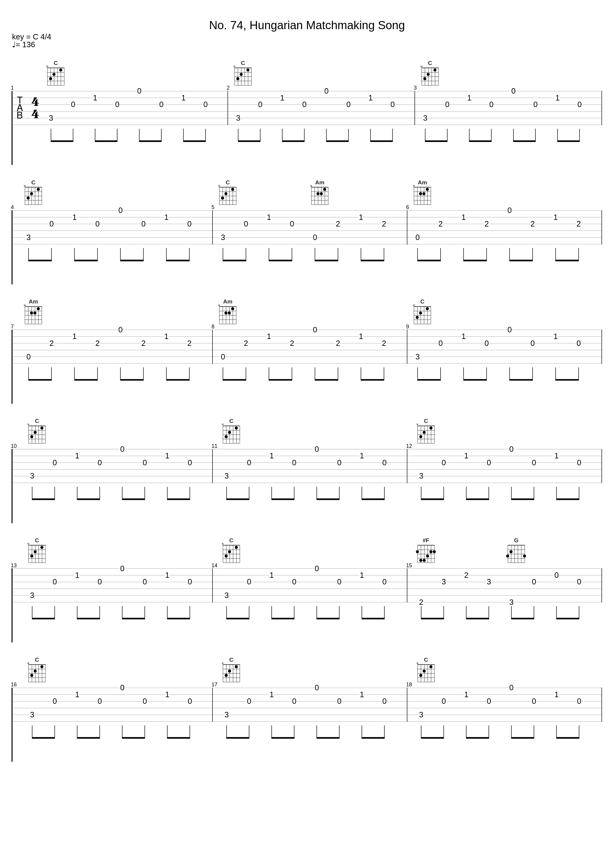 No. 74, Hungarian Matchmaking Song_György Sándor,Béla Bartók_1