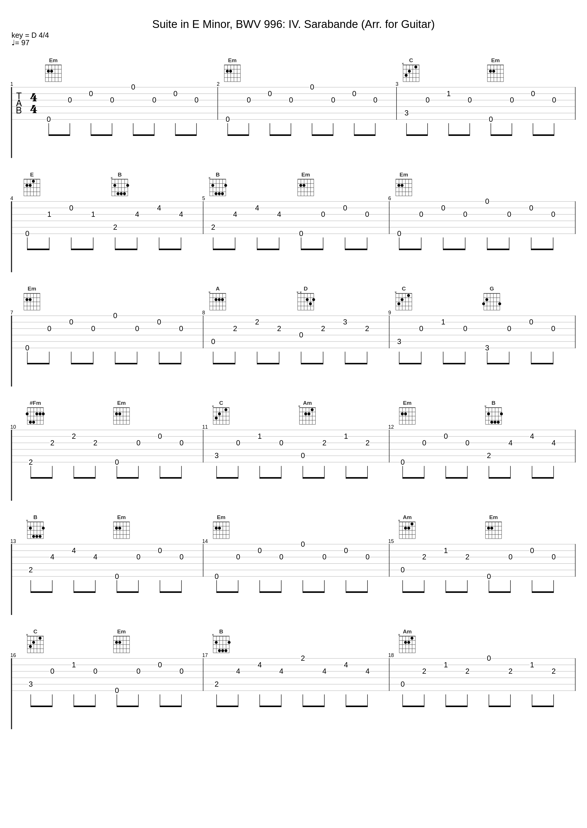 Suite in E Minor, BWV 996: IV. Sarabande (Arr. for Guitar)_Sean Shibe_1