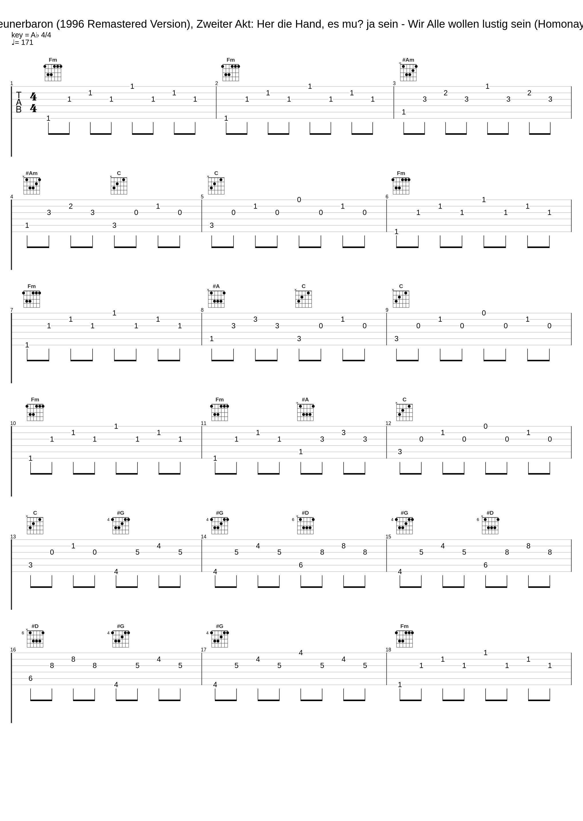 Der Zigeunerbaron (1996 Remastered Version), Zweiter Akt: Her die Hand, es muß ja sein - Wir Alle wollen lustig sein (Homonay - Chor)_Nicolai Gedda,Grace Bumbry,Hermann Prey,Rita Streich,Kurt Böhme,Franz Allers,Orchester der Bayerischen Staatsoper München,Gisela Litz,Biserka Cvejic,Wolfgang Anheisser,Chor der Bayerischen Staatsoper München,Willi Brokmeier_1