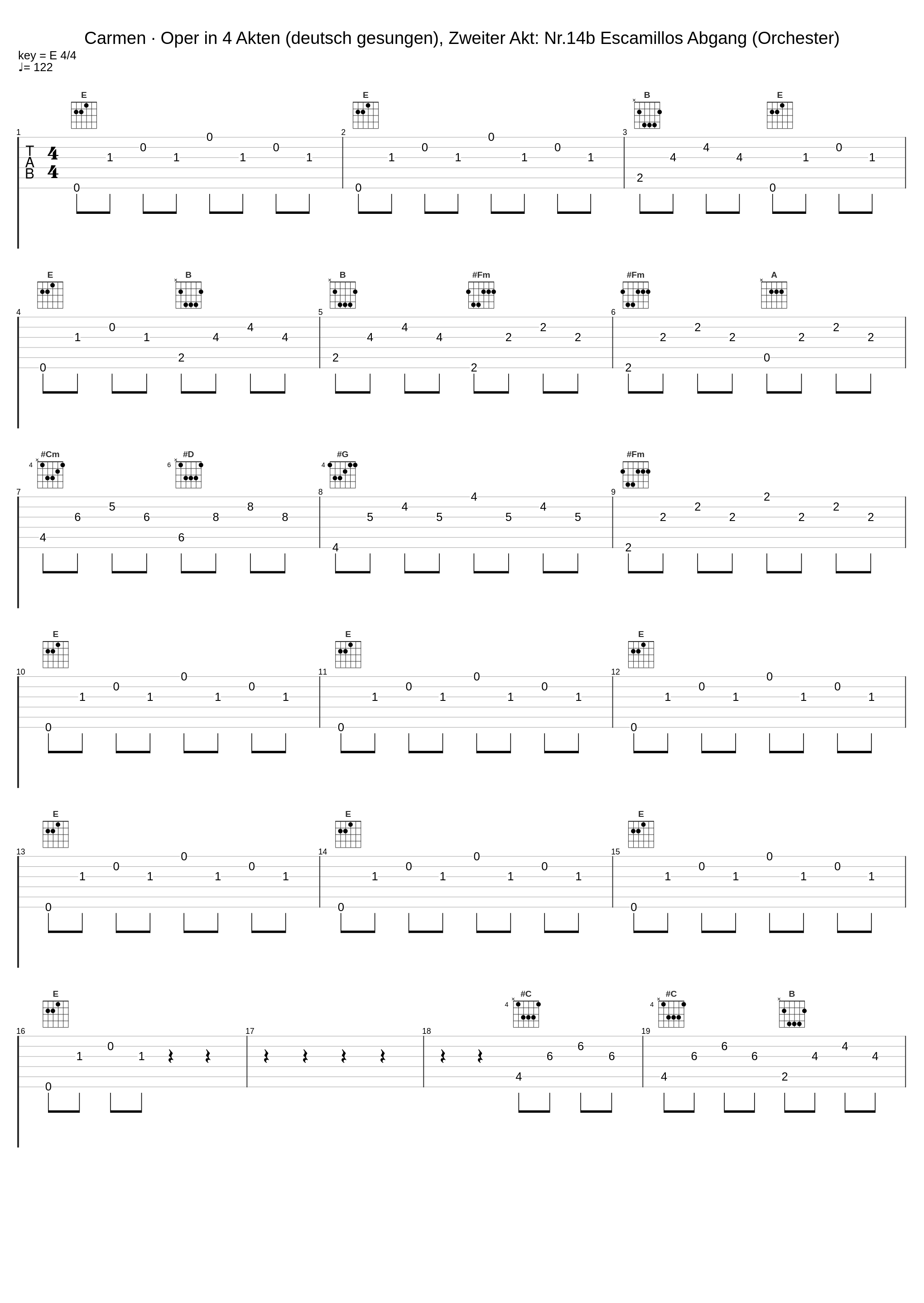 Carmen · Oper in 4 Akten (deutsch gesungen), Zweiter Akt: Nr.14b Escamillos Abgang (Orchester)_Rudolf Schock,Hermann Prey,Karl-Ernst Mercker,Leopold Clam,Iwan Rebroff,Georg Völker,Melitta Muszely,Christa Ludwig,Ursula Schirrmacher,Ursula Gust,Chor der Deutschen Oper Berlin,Hermann Lüddecke,Schöneberger Sängerknaben,Horst Stein,Ber_1