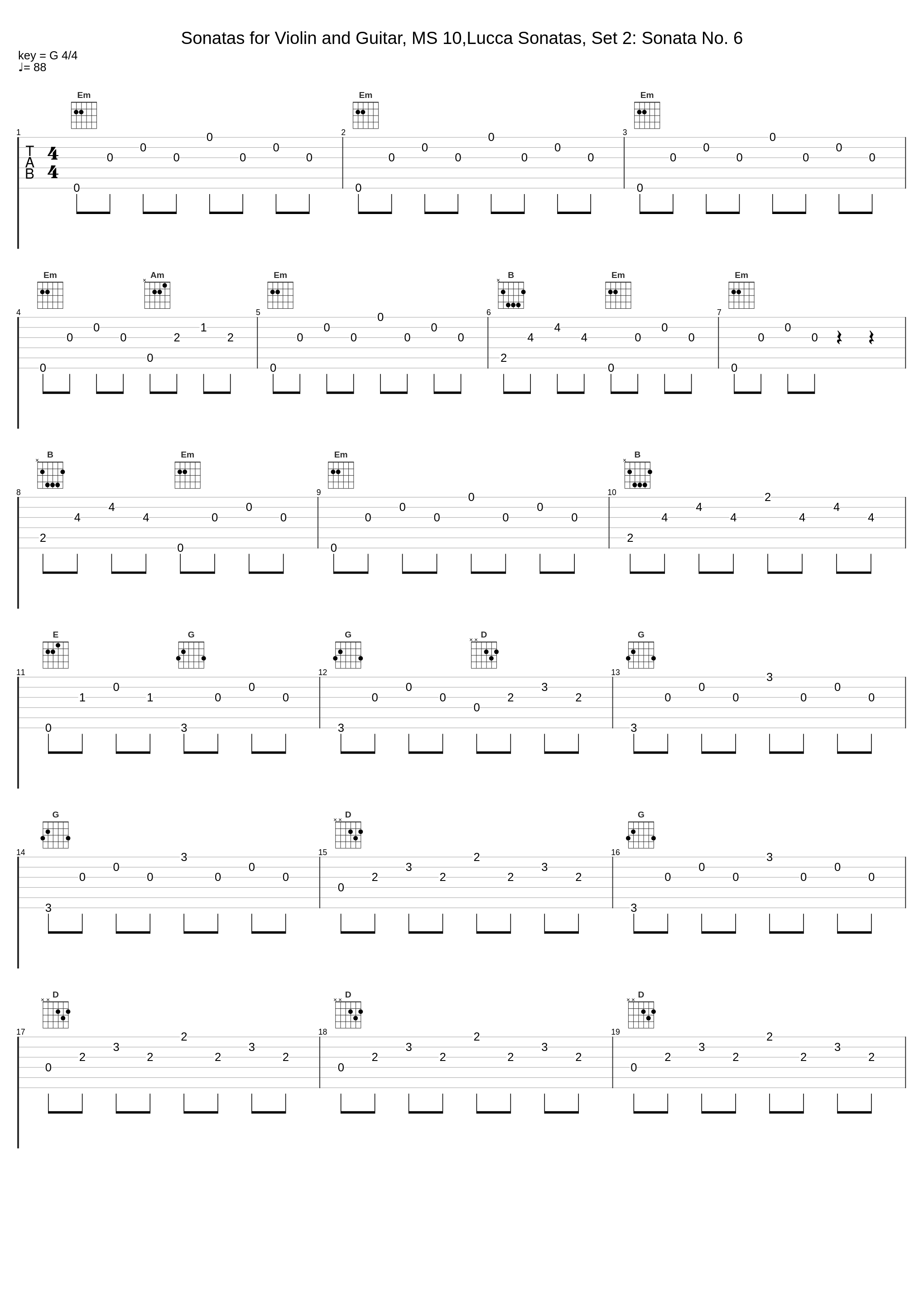 Sonatas for Violin and Guitar, MS 10,Lucca Sonatas, Set 2: Sonata No. 6_Luigi Alberto Bianchi_1