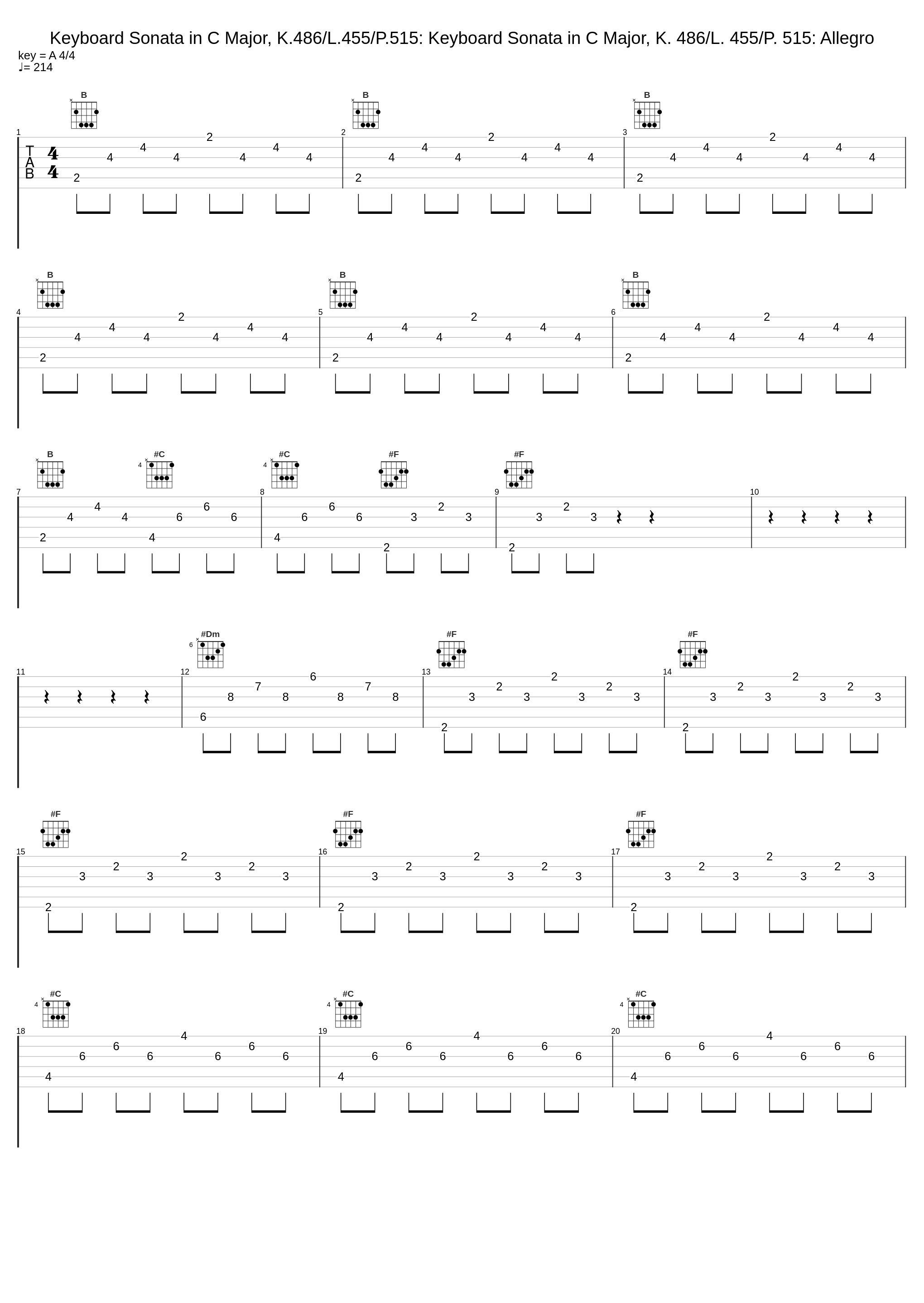 Keyboard Sonata in C Major, K.486/L.455/P.515: Keyboard Sonata in C Major, K. 486/L. 455/P. 515: Allegro_Eiji Hashimoto_1