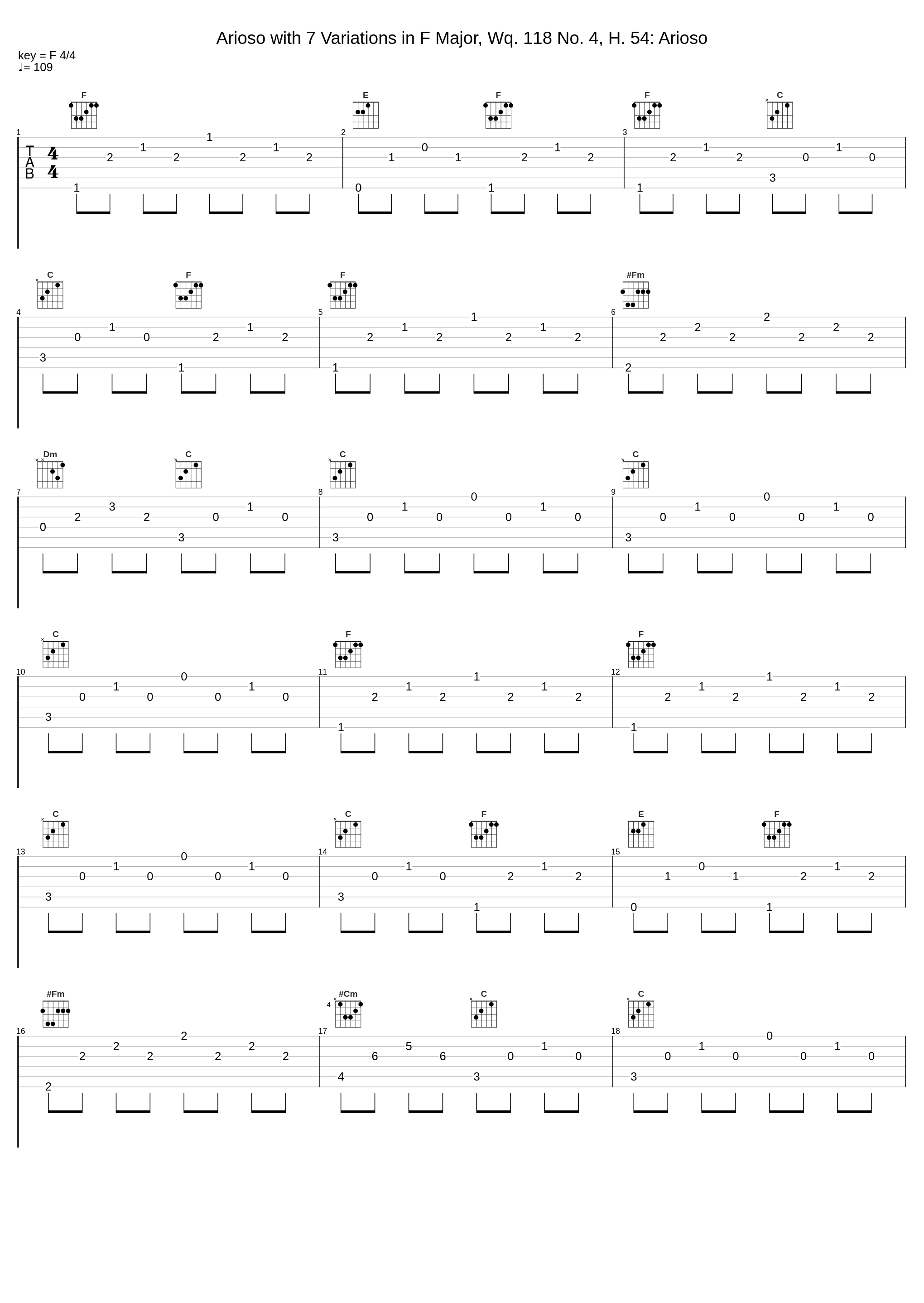 Arioso with 7 Variations in F Major, Wq. 118 No. 4, H. 54: Arioso_Miklós Spányi,Carl Philipp Emanuel Bach_1