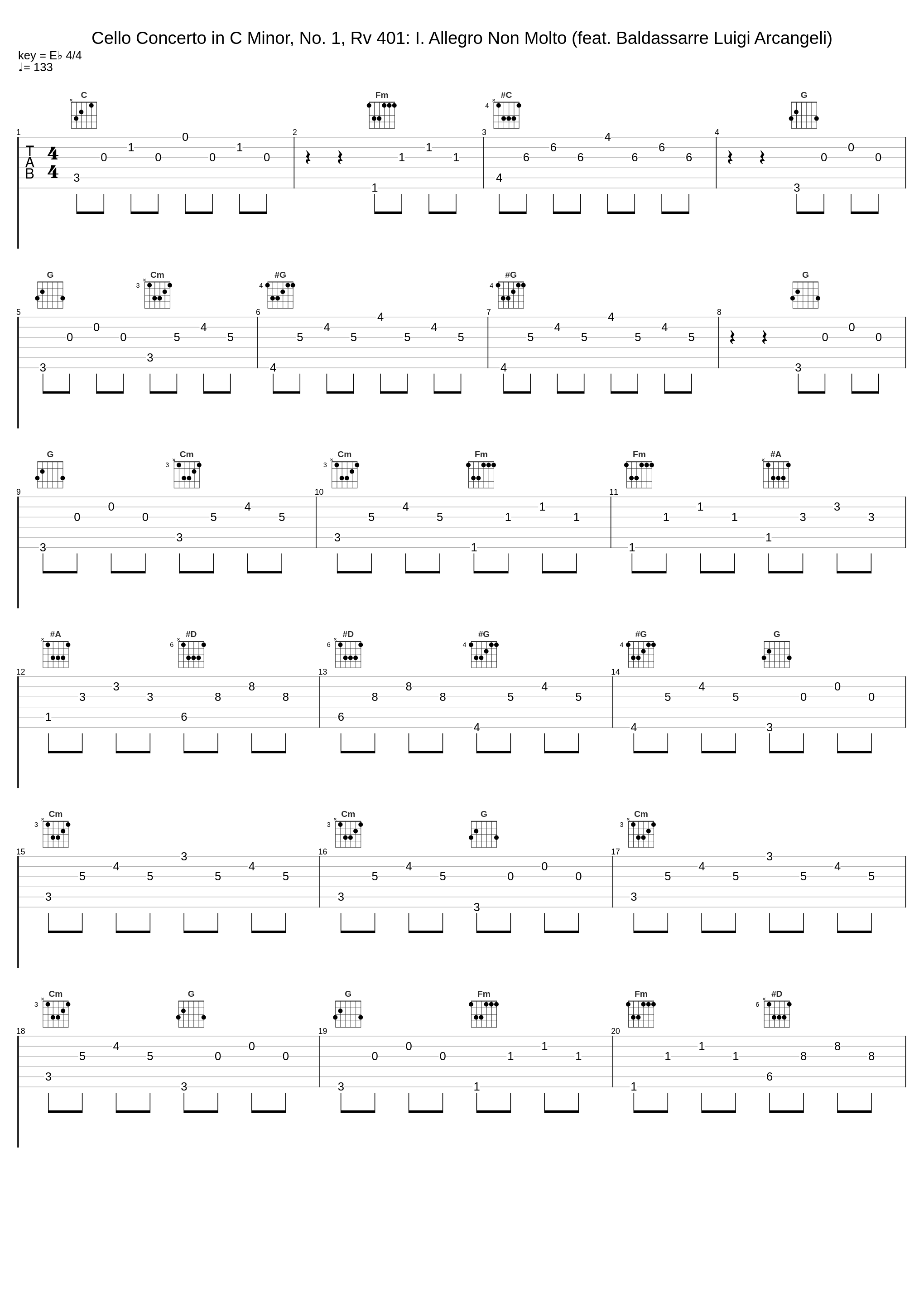 Cello Concerto in C Minor, No. 1, Rv 401: I. Allegro Non Molto (feat. Baldassarre Luigi Arcangeli)_Johann Sebastian Bach,Baldassarre Luigi Arcangeli_1