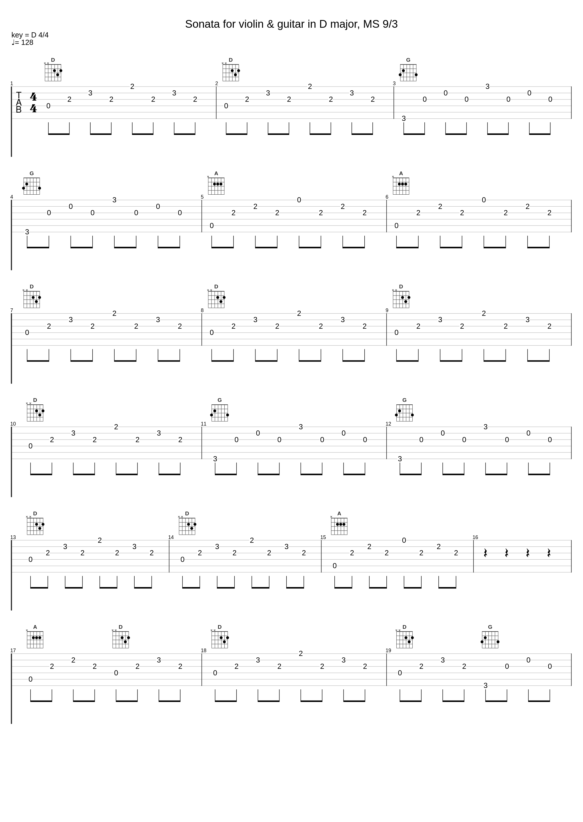 Sonata for violin & guitar in D major, MS 9/3_Luigi Alberto Bianchi_1