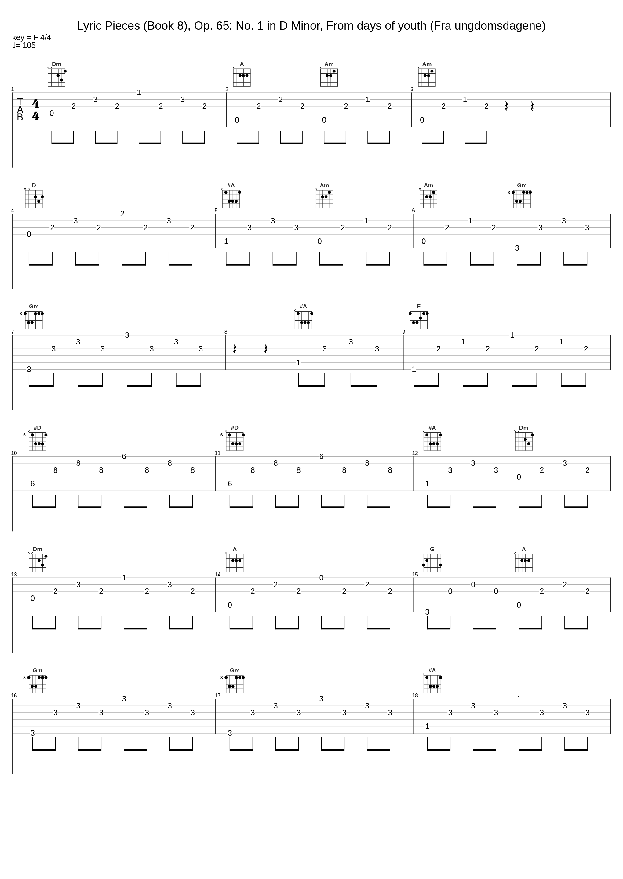 Lyric Pieces (Book 8), Op. 65: No. 1 in D Minor, From days of youth (Fra ungdomsdagene)_Walter Gieseking_1