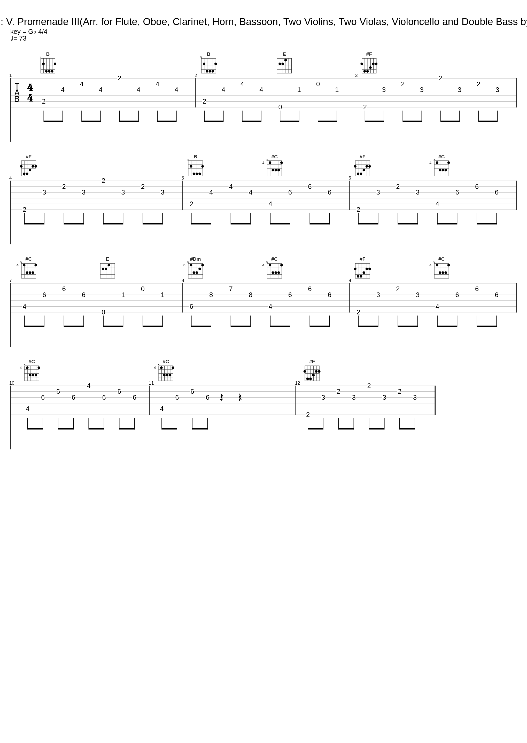 Pictures at an Exhibition: V. Promenade III(Arr. for Flute, Oboe, Clarinet, Horn, Bassoon, Two Violins, Two Violas, Violoncello and Double Bass by Wolfgang Renz) (Inst.)_Ensemble Berlin_1