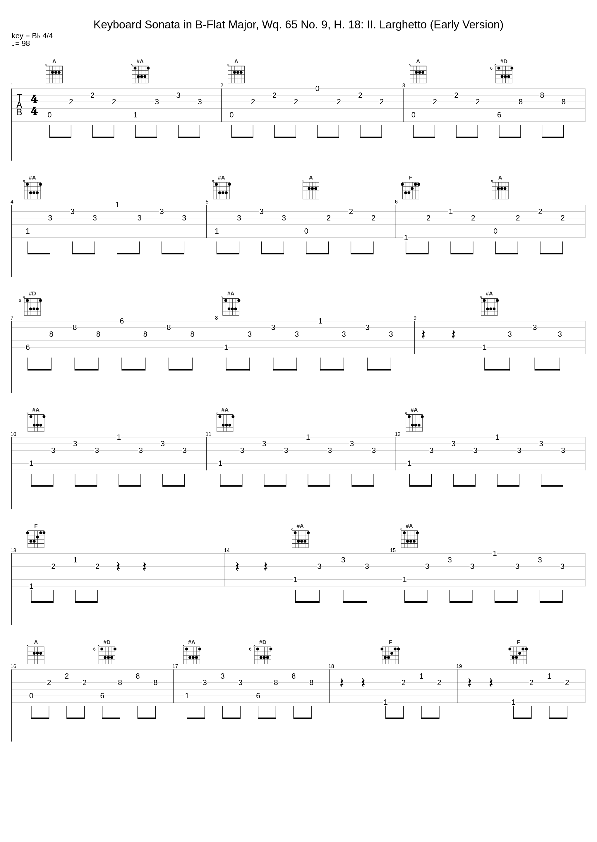 Keyboard Sonata in B-Flat Major, Wq. 65 No. 9, H. 18: II. Larghetto (Early Version)_Miklós Spányi,Carl Philipp Emanuel Bach_1