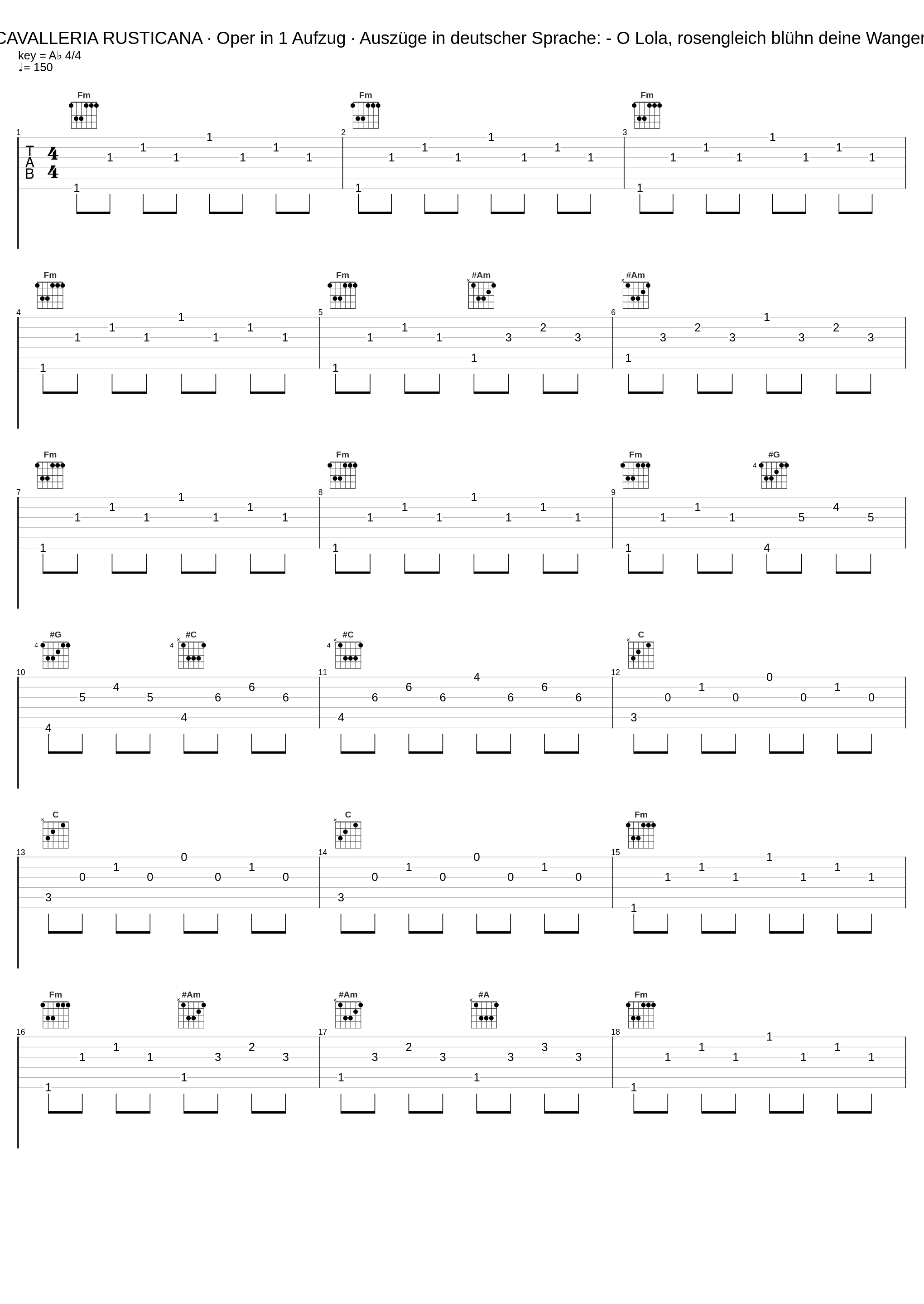 CAVALLERIA RUSTICANA · Oper in 1 Aufzug · Auszüge in deutscher Sprache: - O Lola, rosengleich blühn deine Wangen_Rudolf Schock,Orchester der Staatsoper Berlin,Wilhelm Schchter_1