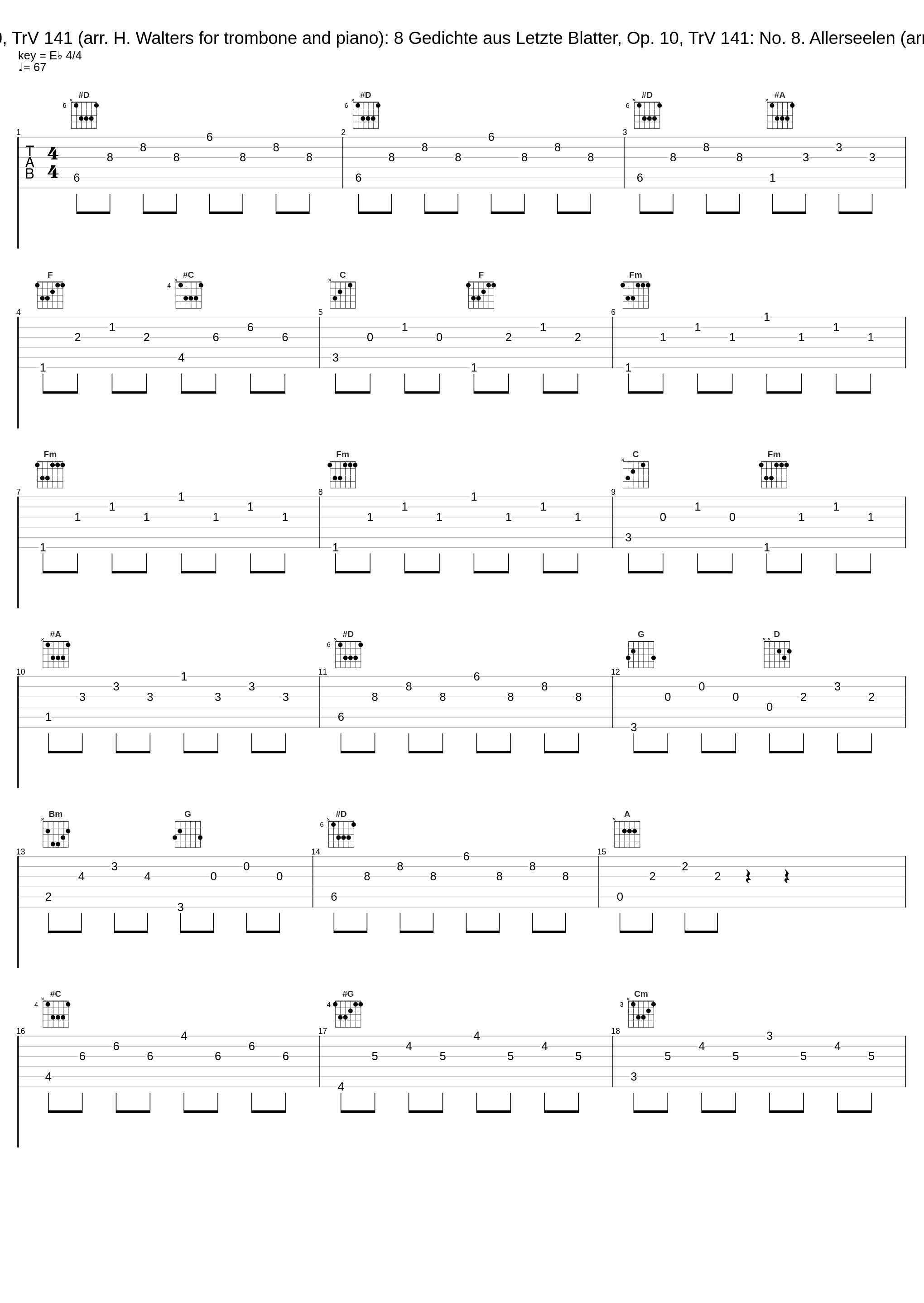 8 Gedichte aus Letzte Blatter, Op. 10, TrV 141 (arr. H. Walters for trombone and piano): 8 Gedichte aus Letzte Blatter, Op. 10, TrV 141: No. 8. Allerseelen (arr. H. Walters for trombone and piano)_Joshua Hauser,Paul Thurmond_1