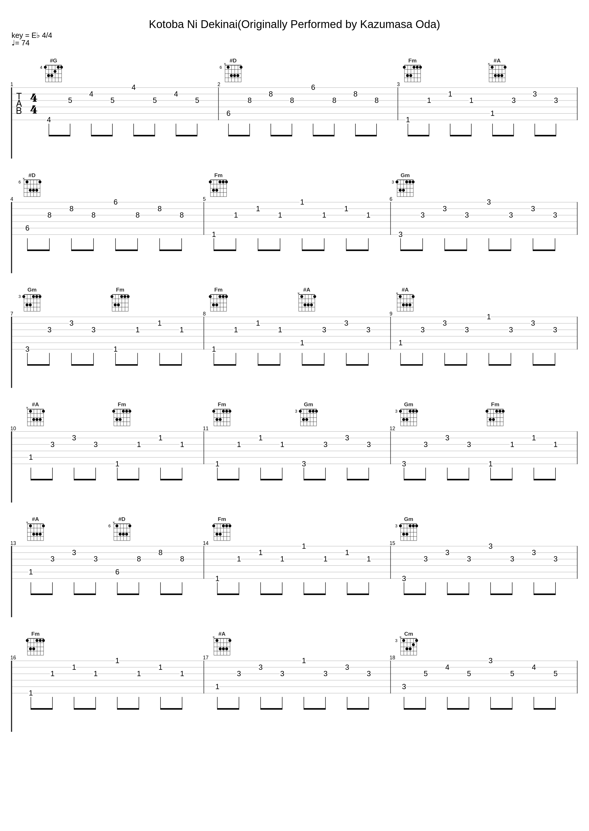 Kotoba Ni Dekinai(Originally Performed by Kazumasa Oda)_广桥真纪子_1