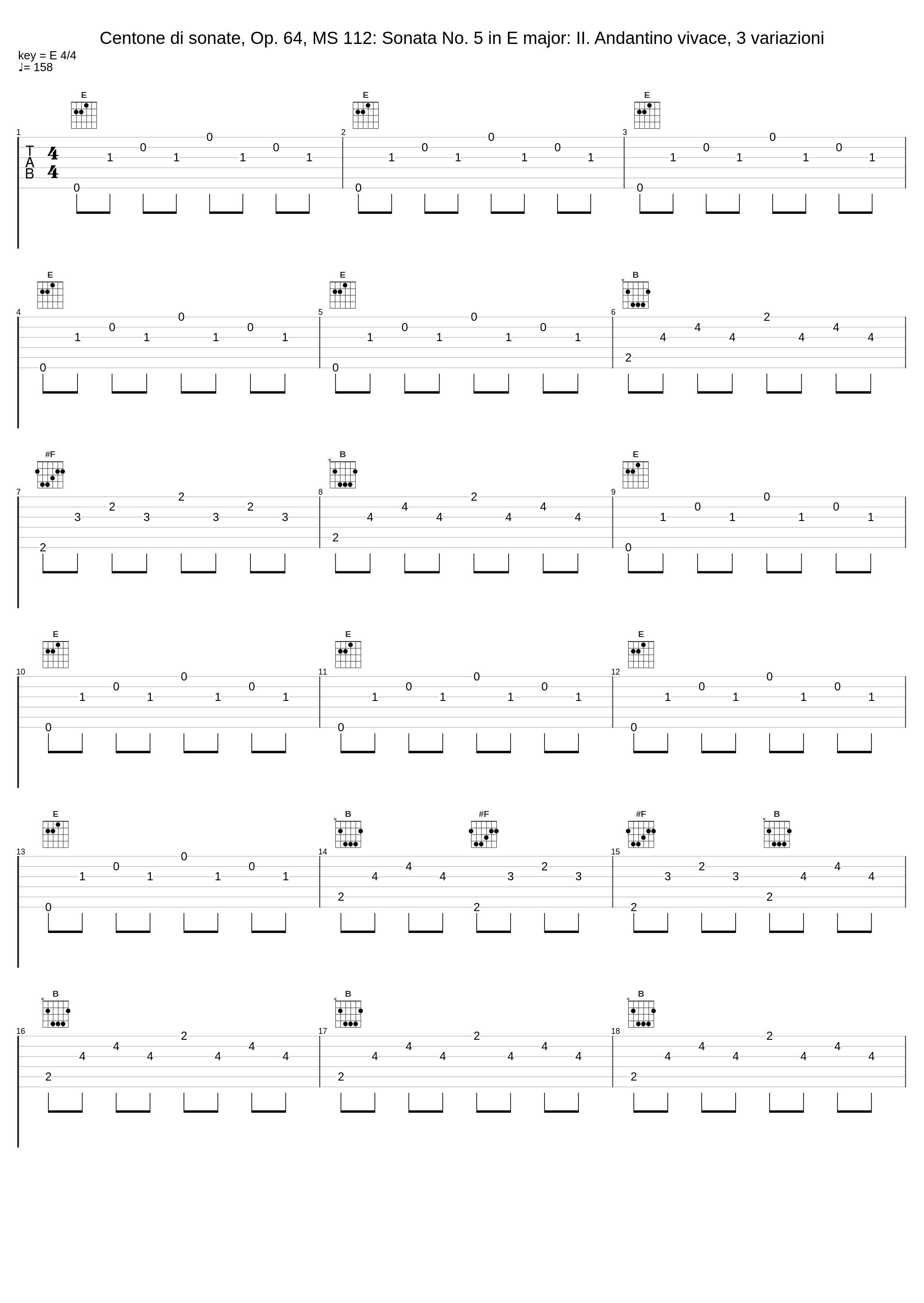 Centone di sonate, Op. 64, MS 112: Sonata No. 5 in E major: II. Andantino vivace, 3 variazioni_Luigi Alberto Bianchi_1