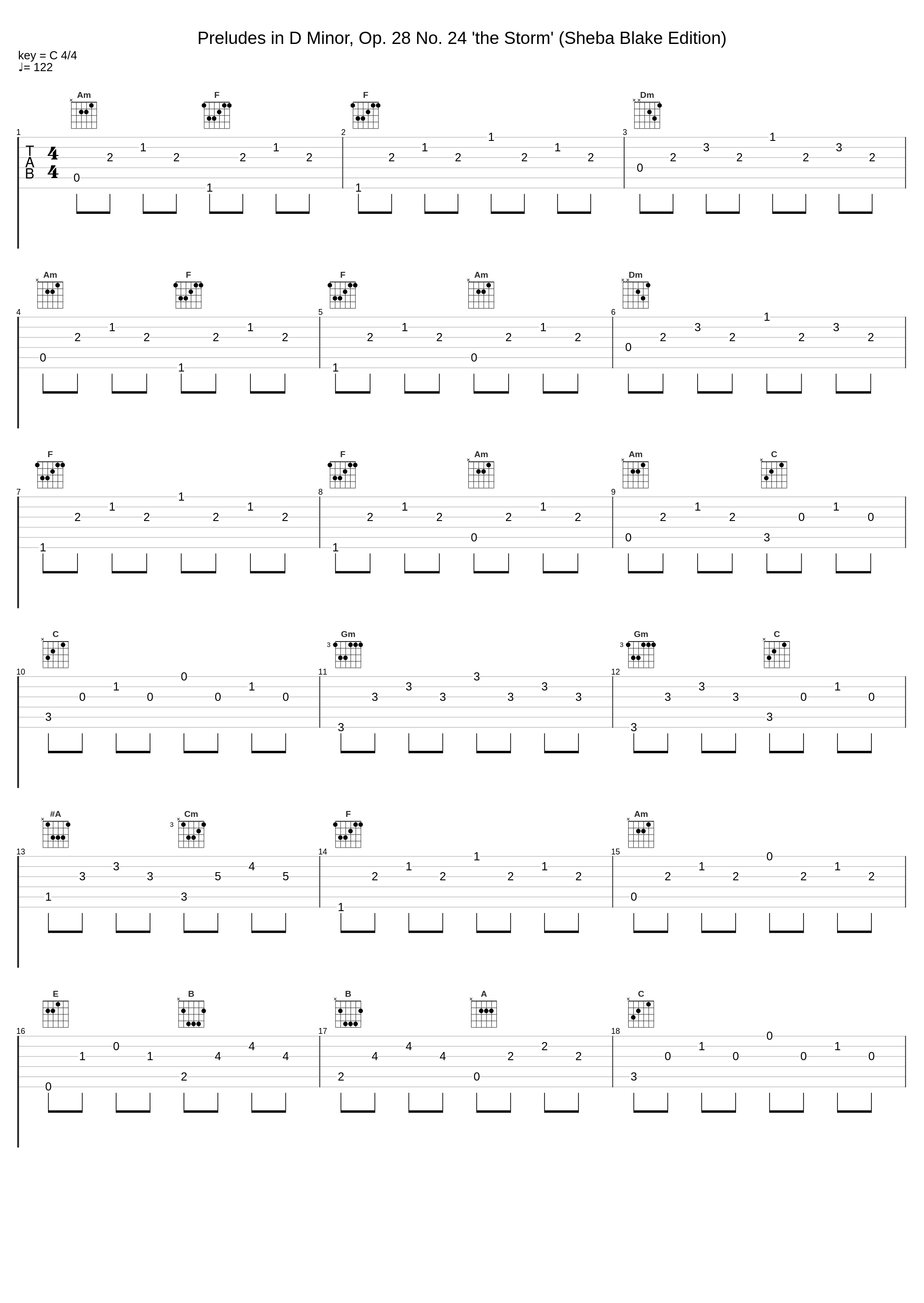 Preludes in D Minor, Op. 28 No. 24 'the Storm' (Sheba Blake Edition)_Frédéric Chopin_1