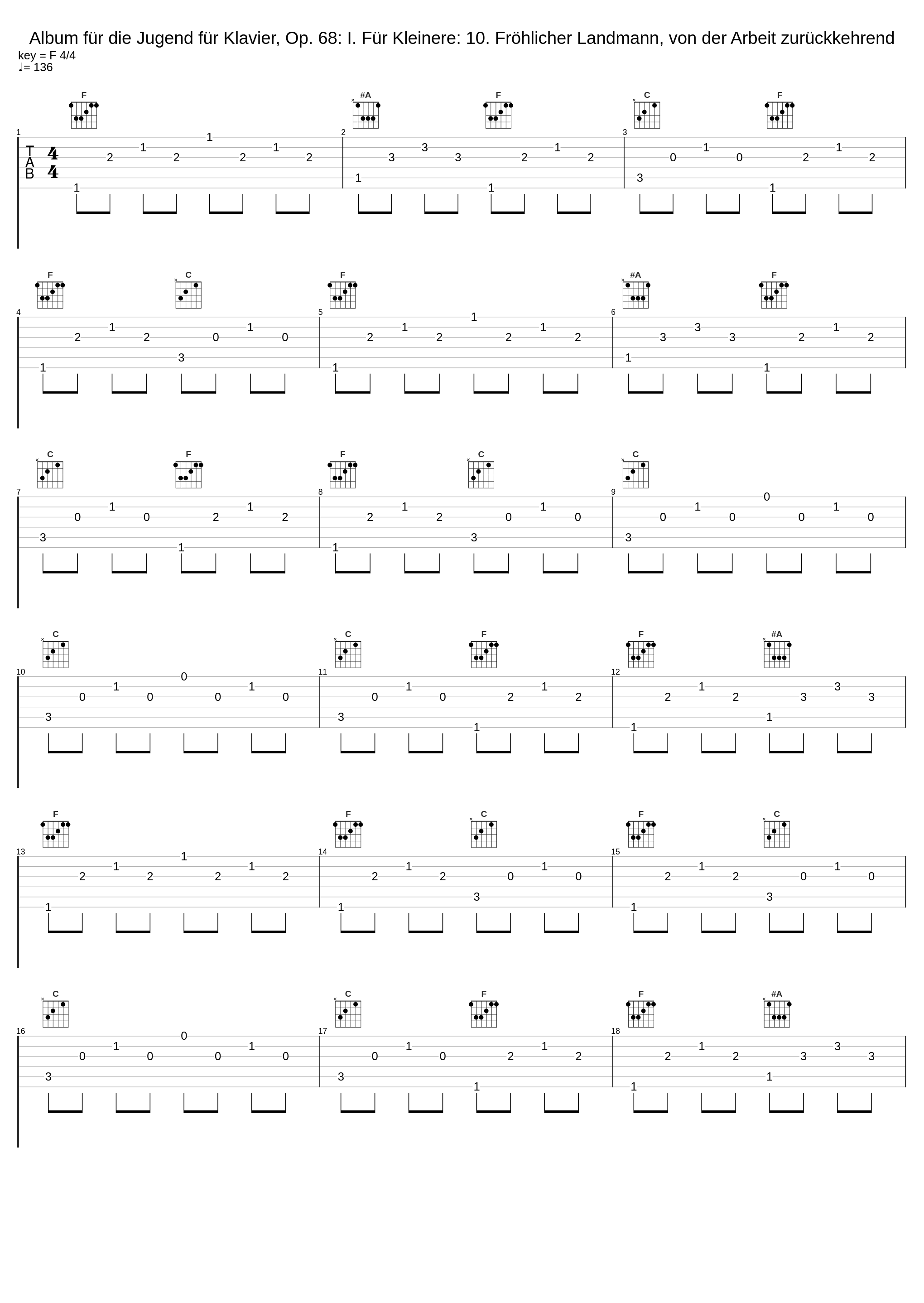 Album für die Jugend für Klavier, Op. 68: I. Für Kleinere: 10. Fröhlicher Landmann, von der Arbeit zurückkehrend_Eric Le Sage,Robert Schumann_1