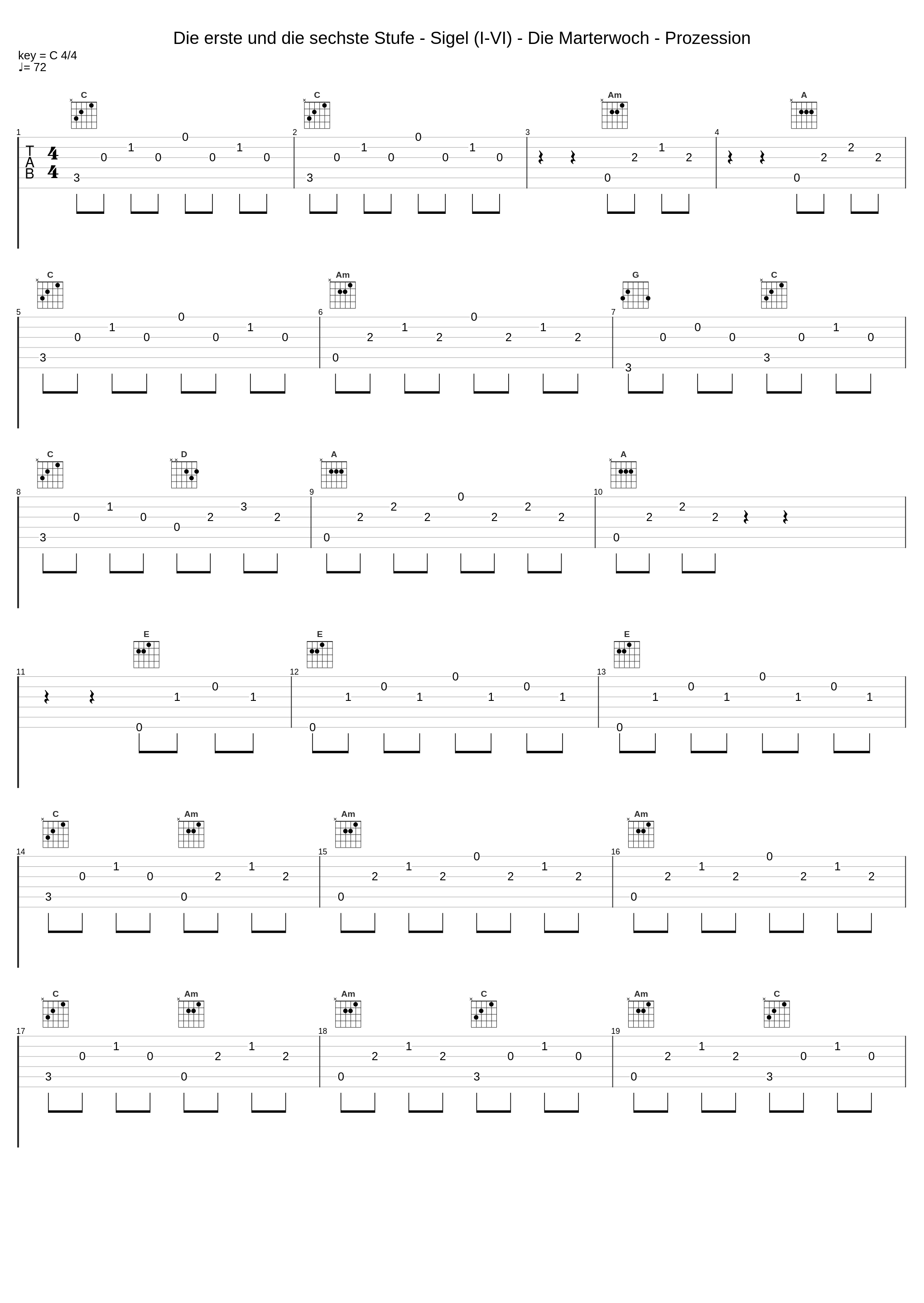 Die erste und die sechste Stufe - Sigel (I-VI) - Die Marterwoch - Prozession_Der Tölzer Knabenchor,Carl Orff_1