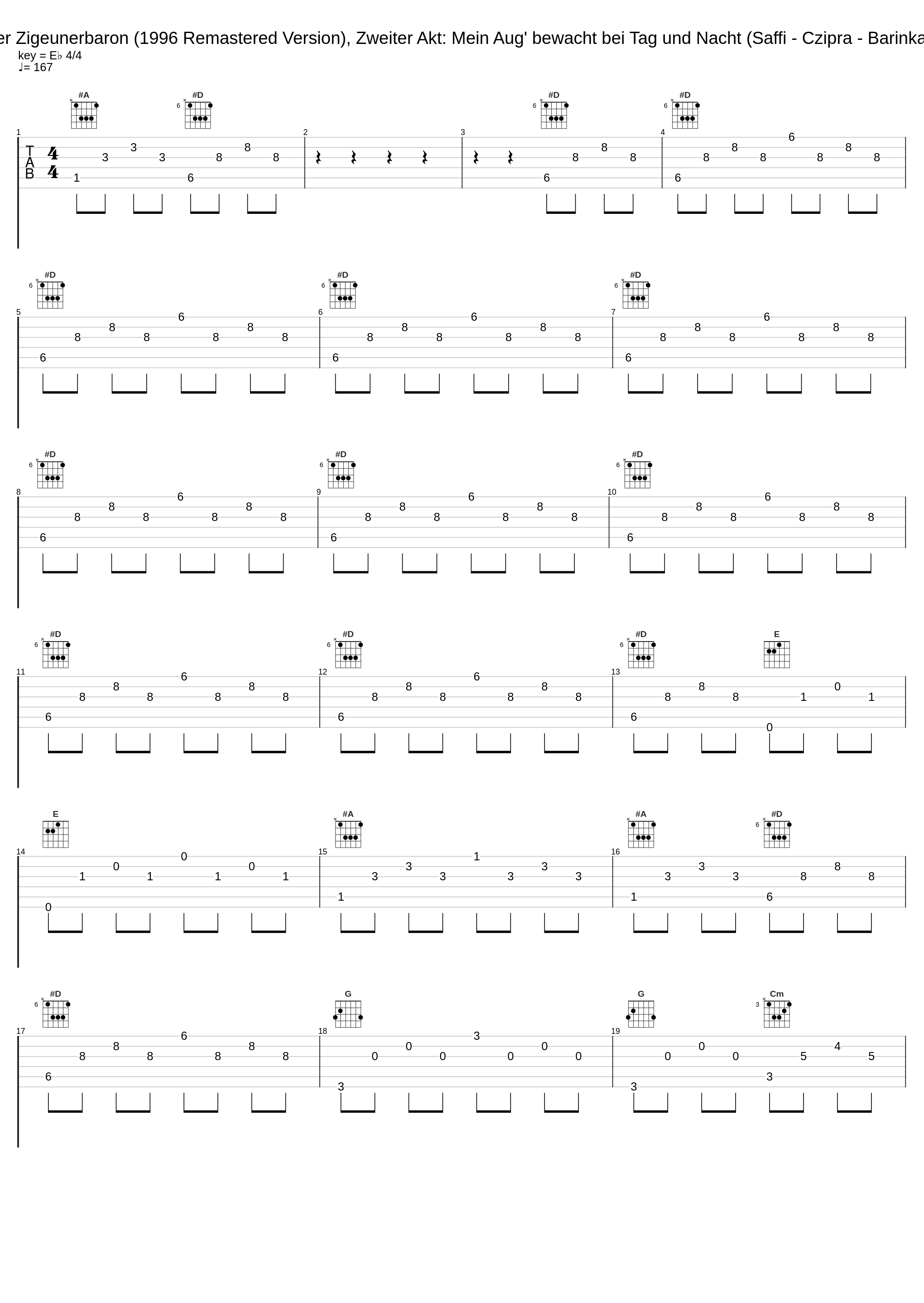 Der Zigeunerbaron (1996 Remastered Version), Zweiter Akt: Mein Aug' bewacht bei Tag und Nacht (Saffi - Czipra - Barinkay)_Nicolai Gedda,Grace Bumbry,Hermann Prey,Rita Streich,Kurt Böhme,Franz Allers,Orchester der Bayerischen Staatsoper München,Gisela Litz,Biserka Cvejic,Wolfgang Anheisser,Chor der Bayerischen Staatsoper München,Willi Brokmeier_1