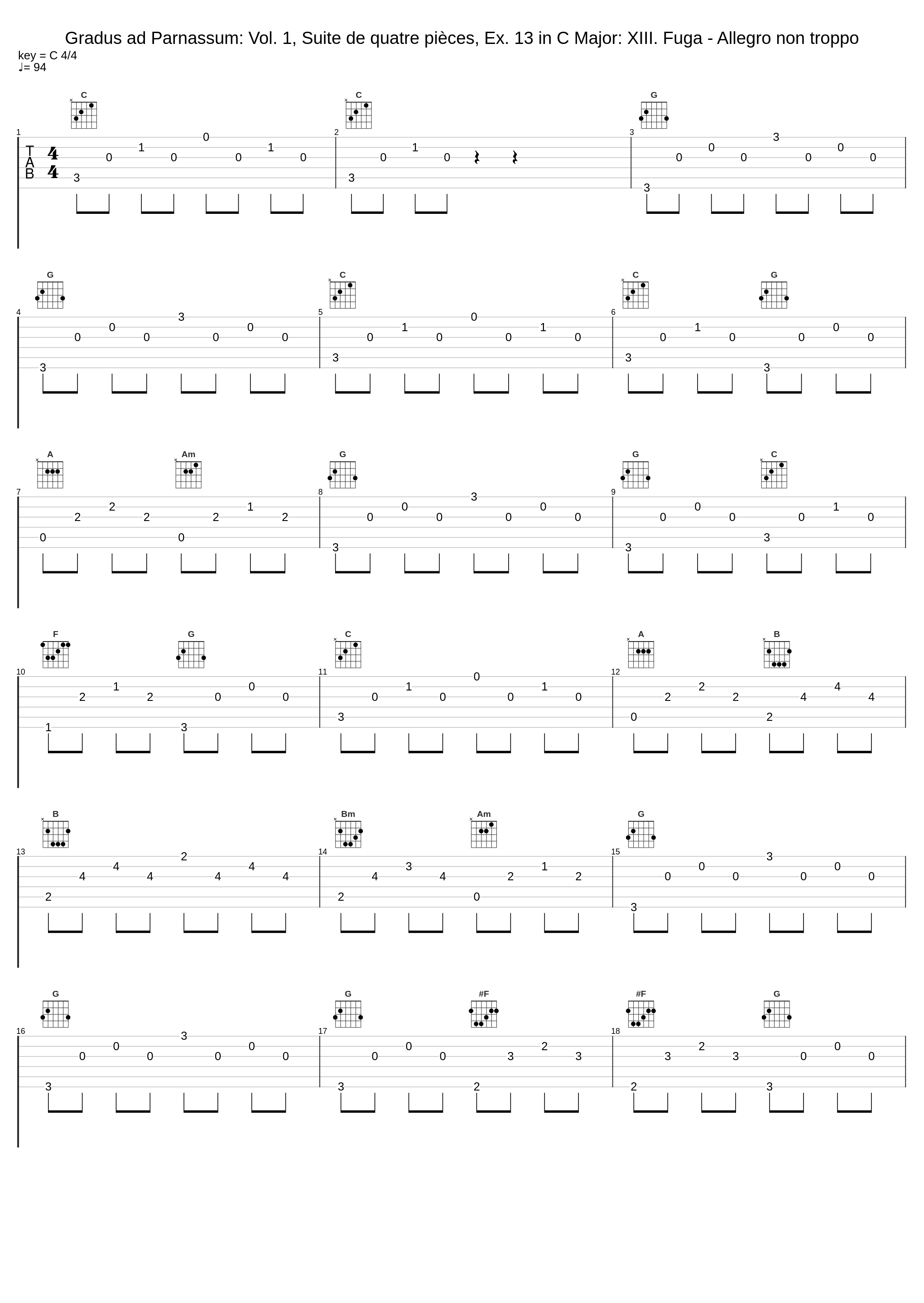 Gradus ad Parnassum: Vol. 1, Suite de quatre pièces, Ex. 13 in C Major: XIII. Fuga - Allegro non troppo_Bruno Canino_1