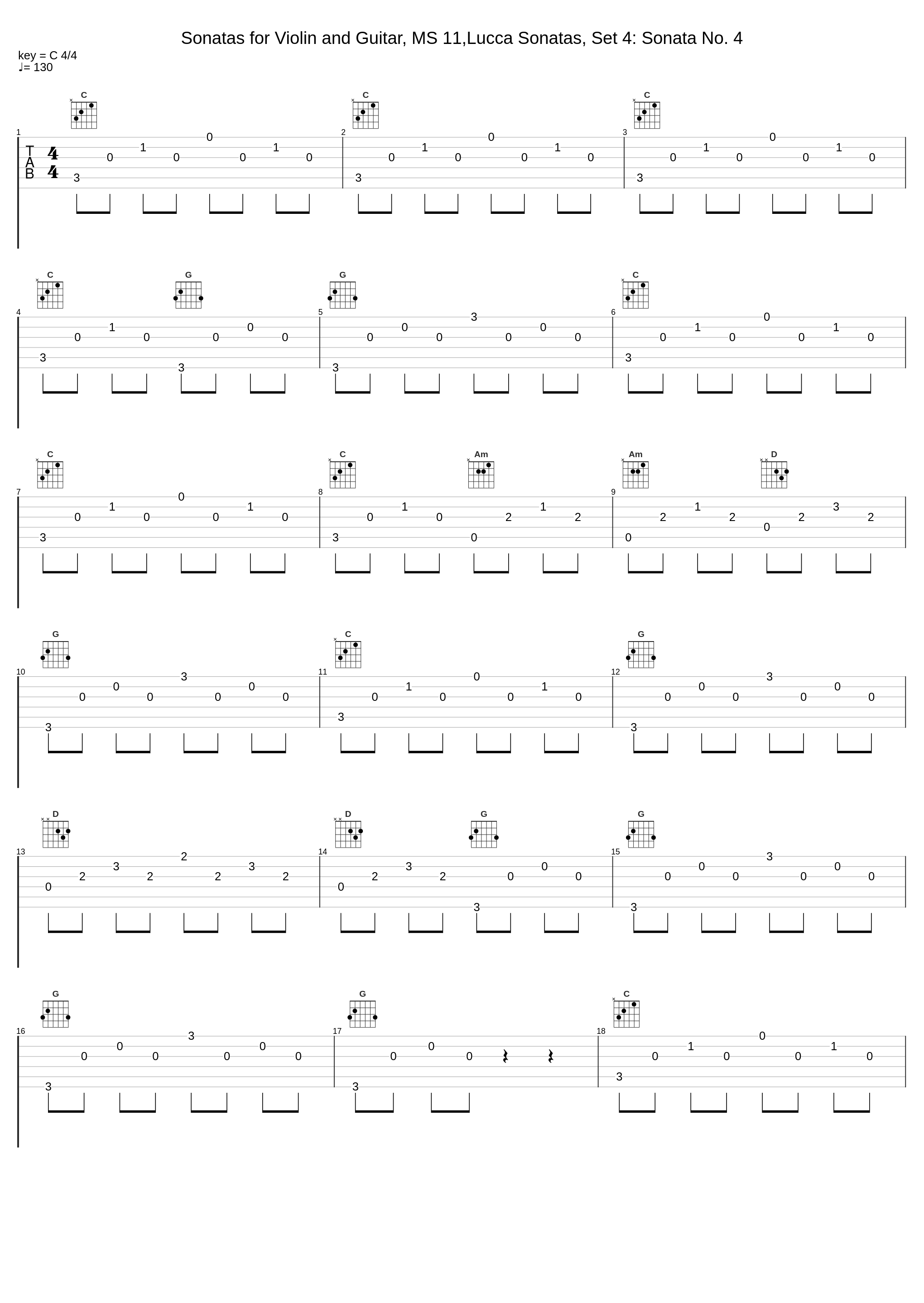 Sonatas for Violin and Guitar, MS 11,Lucca Sonatas, Set 4: Sonata No. 4_Luigi Alberto Bianchi_1