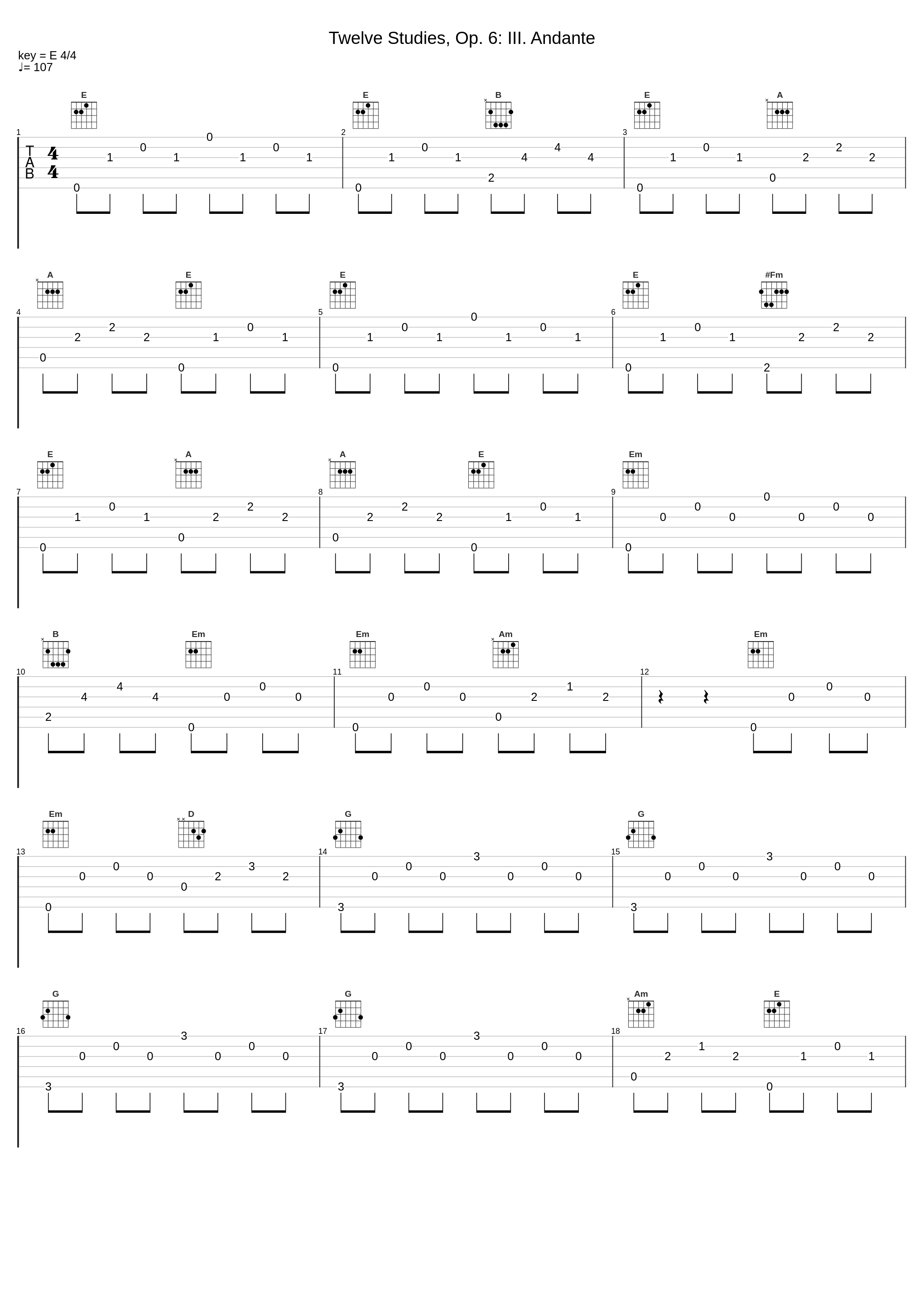 Twelve Studies, Op. 6: III. Andante_Matthew Beaubien_1