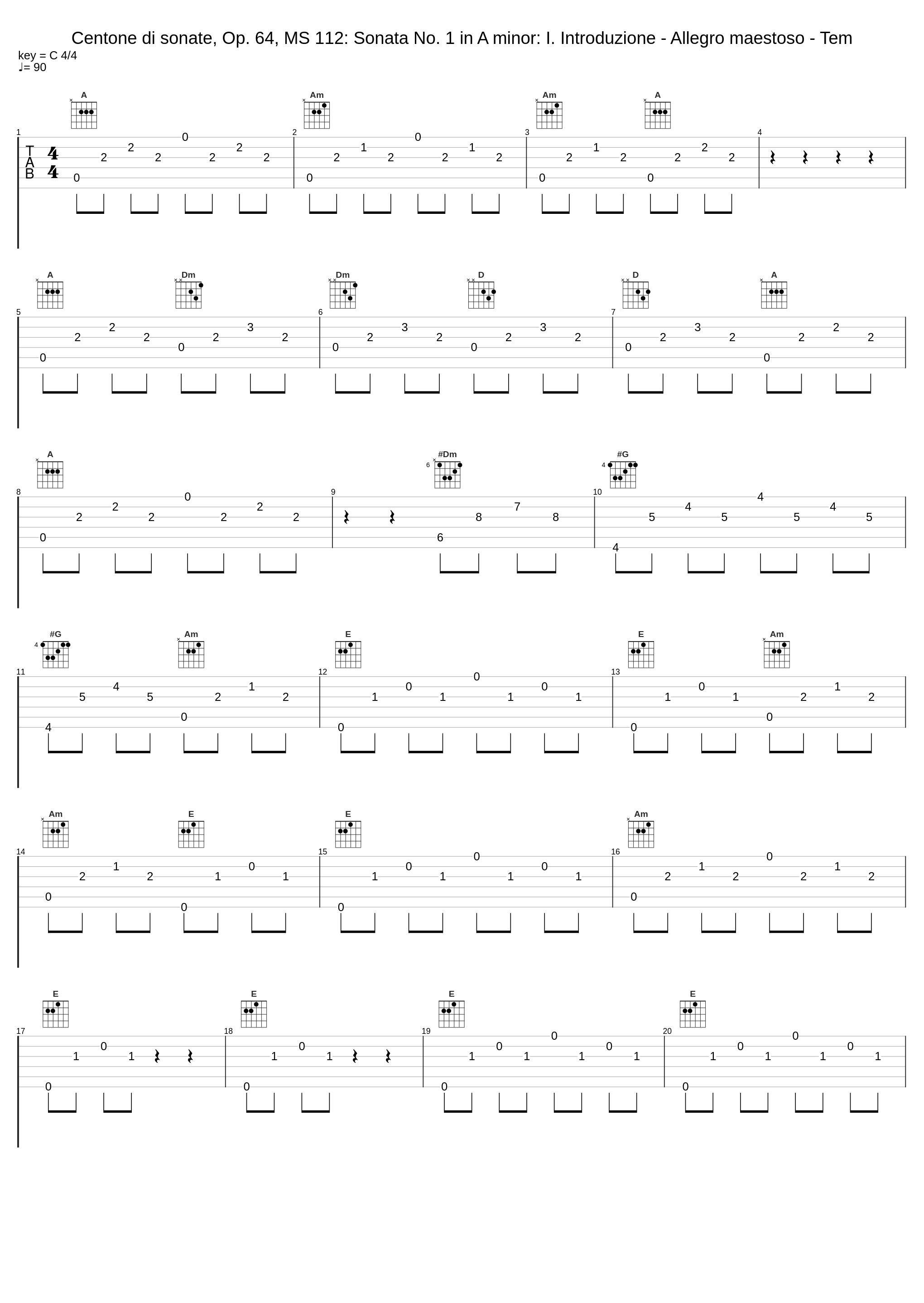 Centone di sonate, Op. 64, MS 112: Sonata No. 1 in A minor: I. Introduzione - Allegro maestoso - Tem_Luigi Alberto Bianchi_1