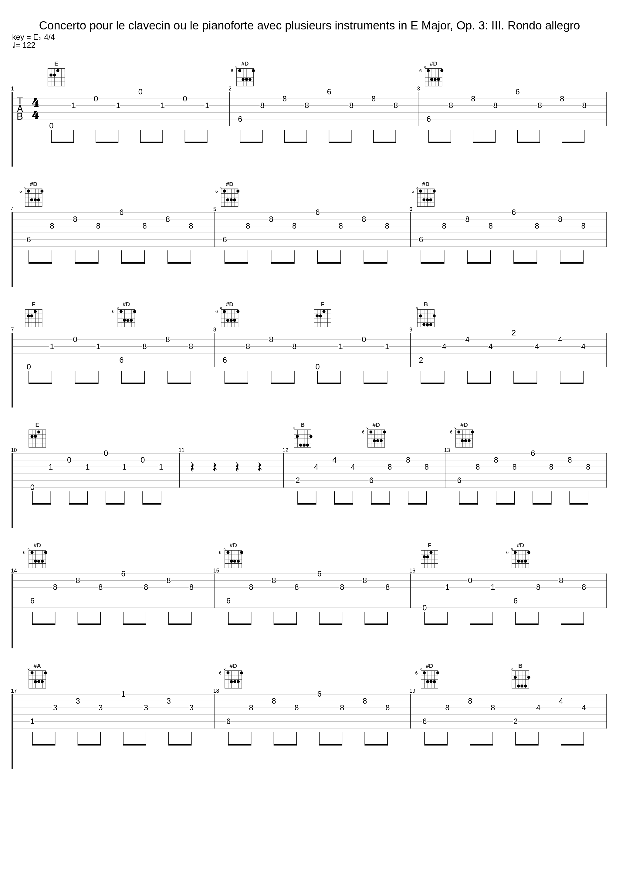 Concerto pour le clavecin ou le pianoforte avec plusieurs instruments in E Major, Op. 3: III. Rondo allegro_Arthur Schoonderwoerd,Cristofori,Johann Wilhelm Wilms_1