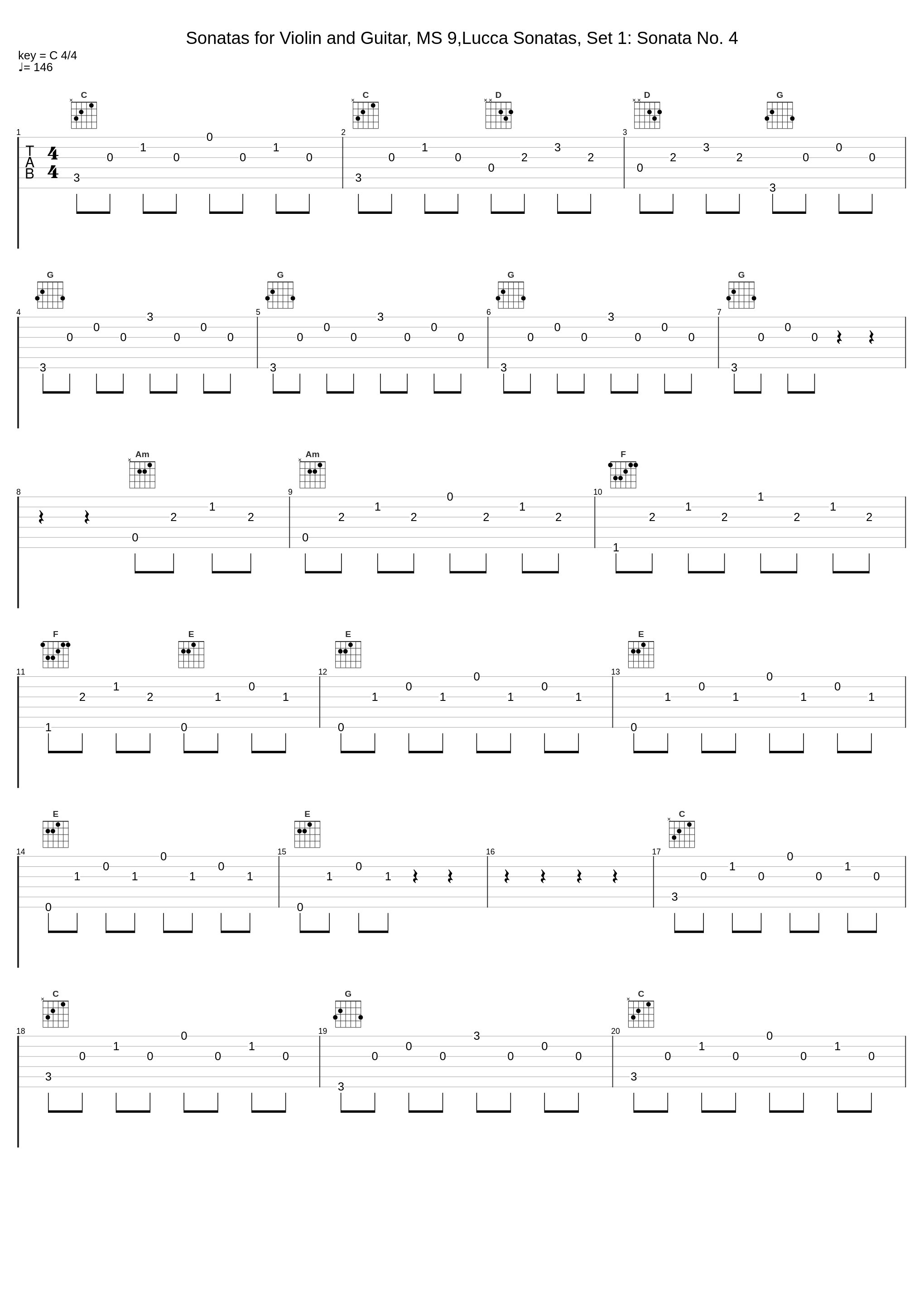 Sonatas for Violin and Guitar, MS 9,Lucca Sonatas, Set 1: Sonata No. 4_Luigi Alberto Bianchi_1