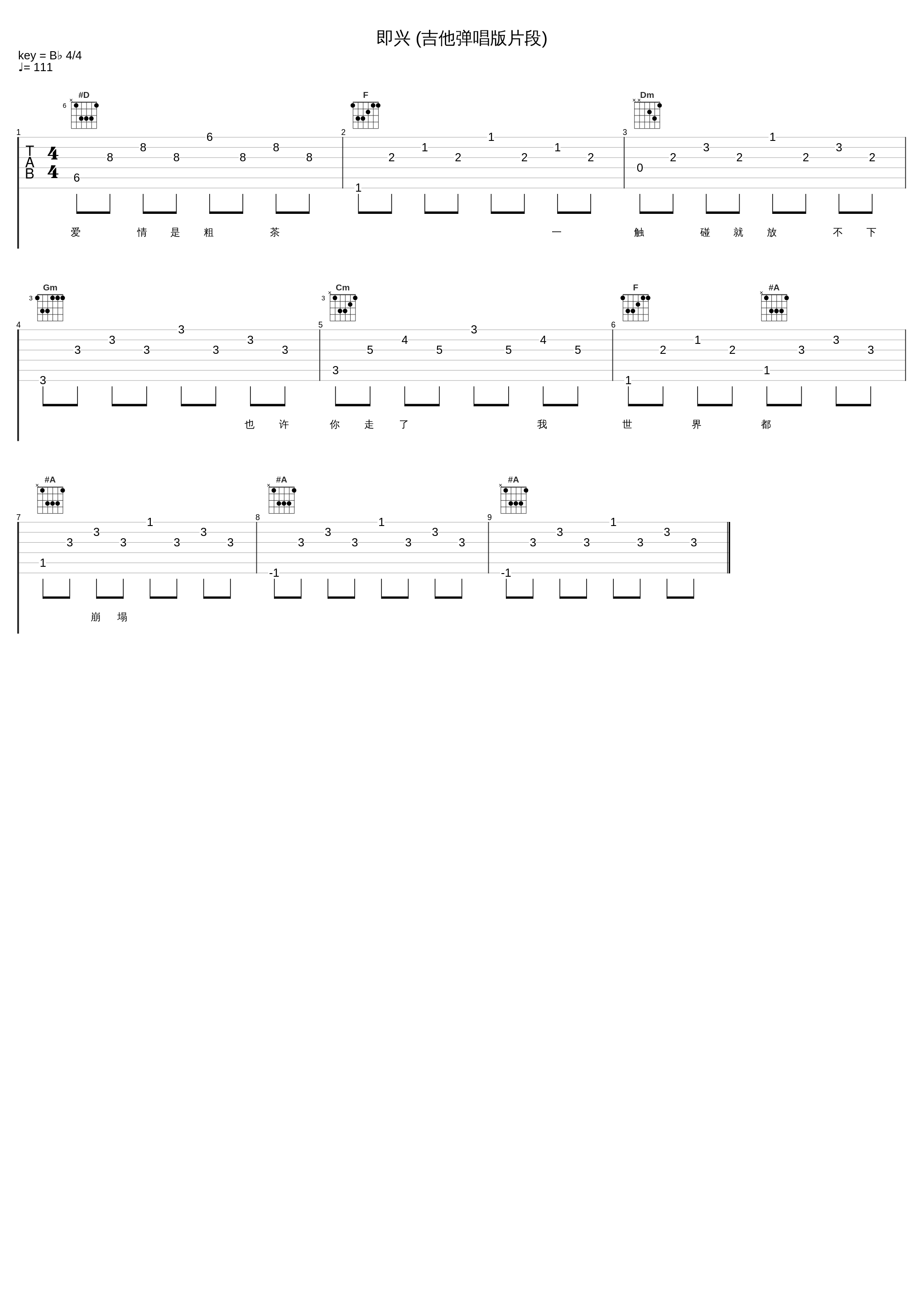 即兴 (吉他弹唱版片段)_烟(许佳豪)_1