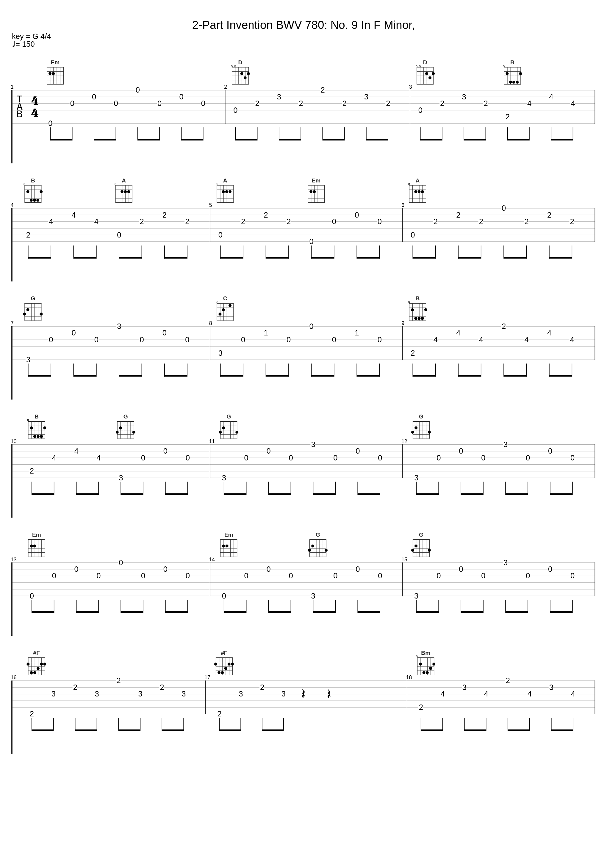 2-Part Invention BWV 780: No. 9 In F Minor,_Christianne Jaccottet,Johann Sebastian Bach_1