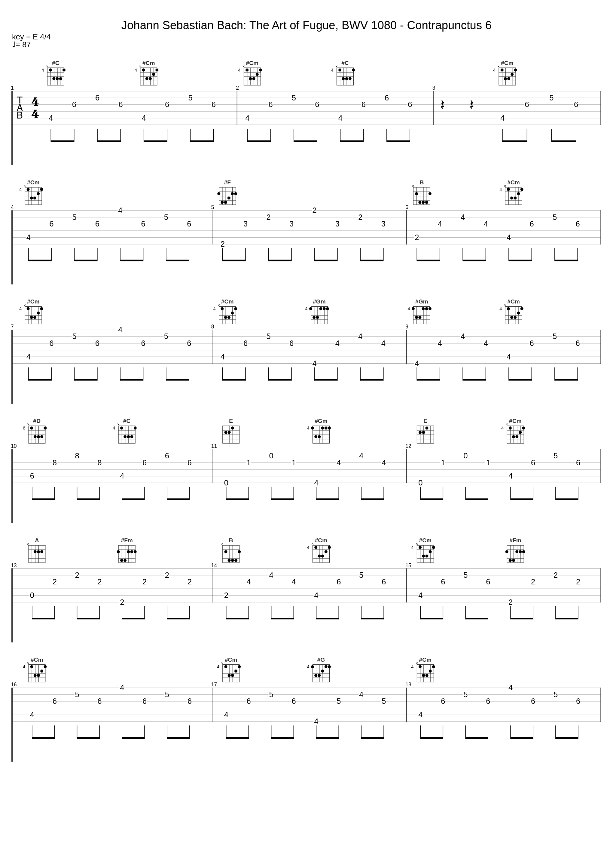 Johann Sebastian Bach: The Art of Fugue, BWV 1080 - Contrapunctus 6_Johann Sebastian Bach_1