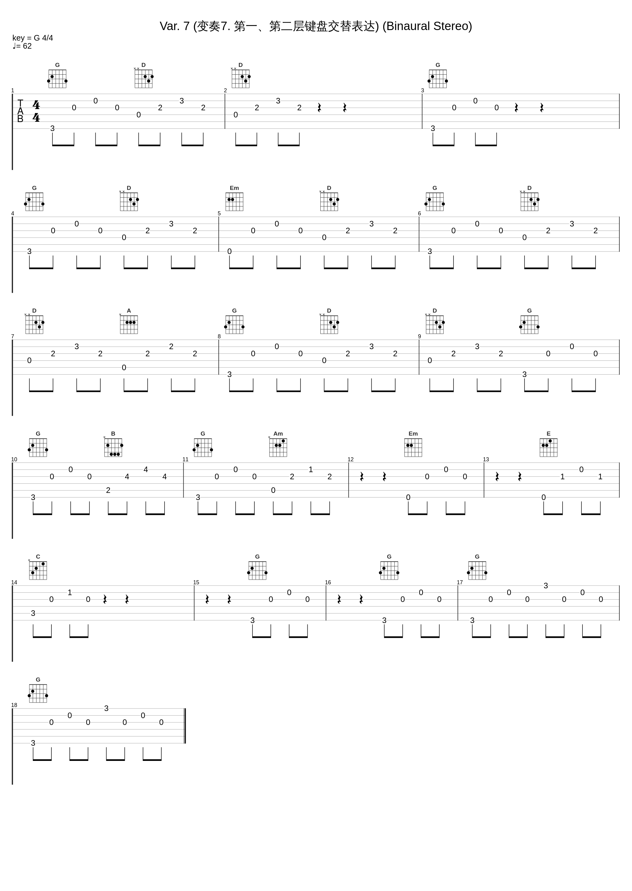 Var. 7 (变奏7. 第一、第二层键盘交替表达) (Binaural Stereo)_Zenph Studios,Glenn Gould,Johann Sebastian Bach_1