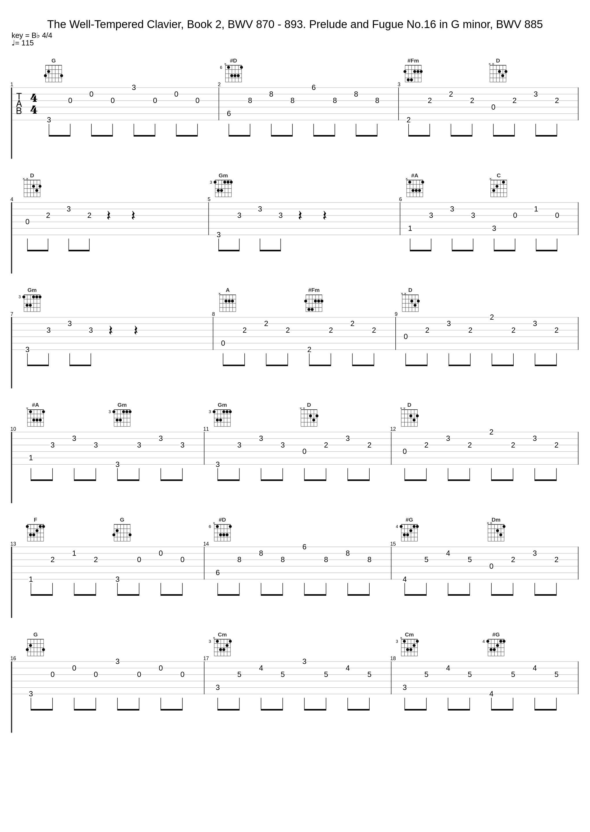 The Well-Tempered Clavier, Book 2, BWV 870 - 893. Prelude and Fugue No.16 in G minor, BWV 885_Johann Sebastian Bach,Samuel Feinberg_1