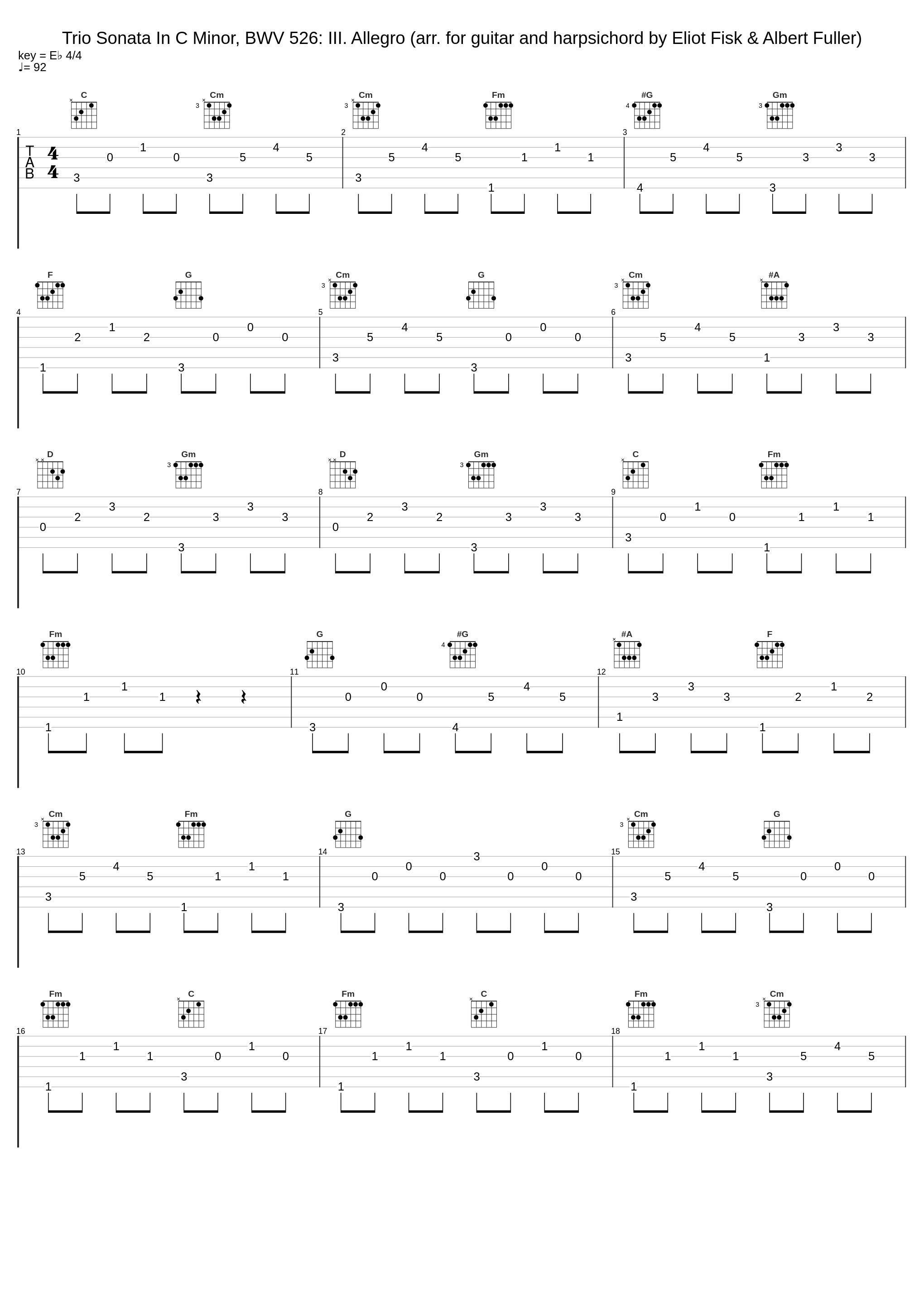 Trio Sonata In C Minor, BWV 526: III. Allegro (arr. for guitar and harpsichord by Eliot Fisk & Albert Fuller)_Albert Fuller,Eliot Fisk,Johann Sebastian Bach_1