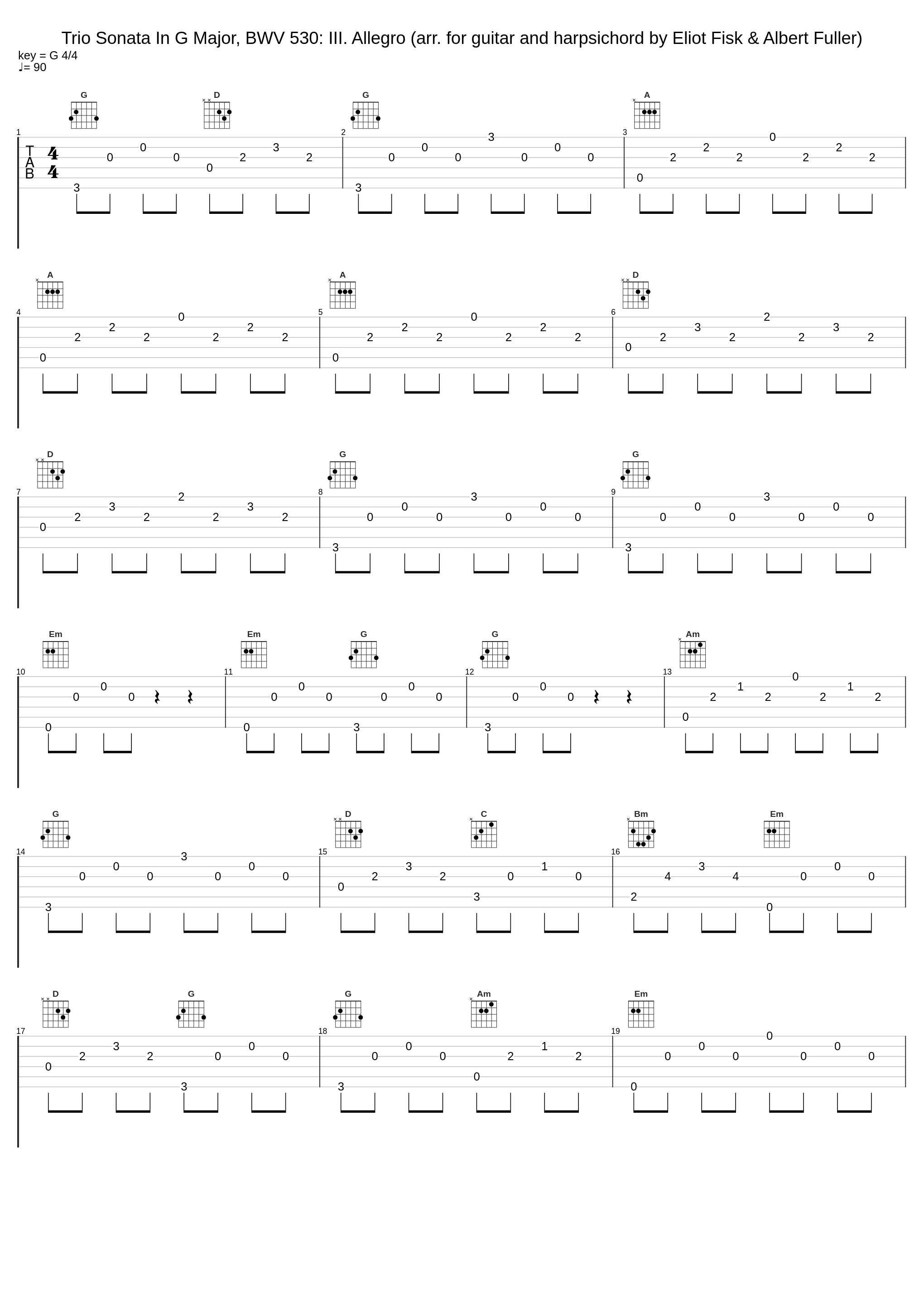 Trio Sonata In G Major, BWV 530: III. Allegro (arr. for guitar and harpsichord by Eliot Fisk & Albert Fuller)_Albert Fuller,Eliot Fisk,Johann Sebastian Bach_1