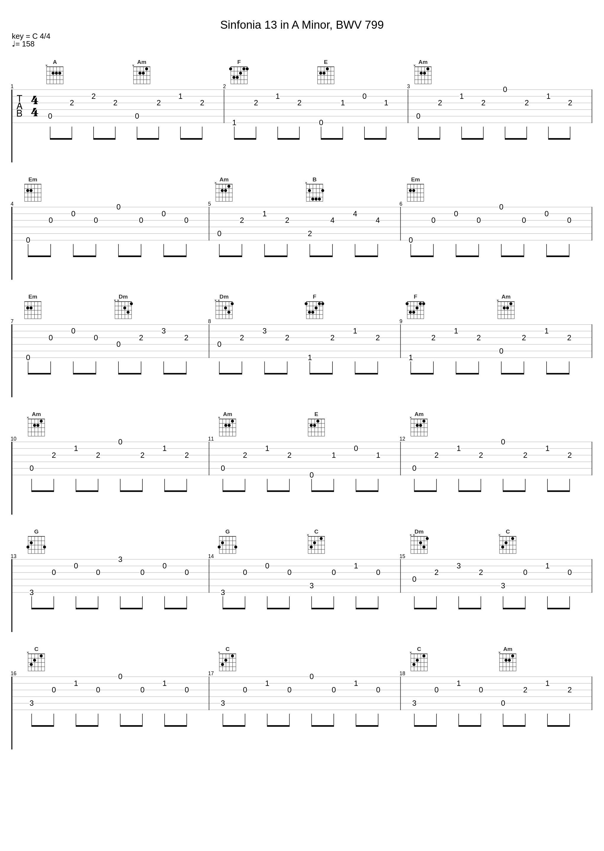 Sinfonia 13 in A Minor, BWV 799_Al Goranski,Johann Sebastian Bach_1