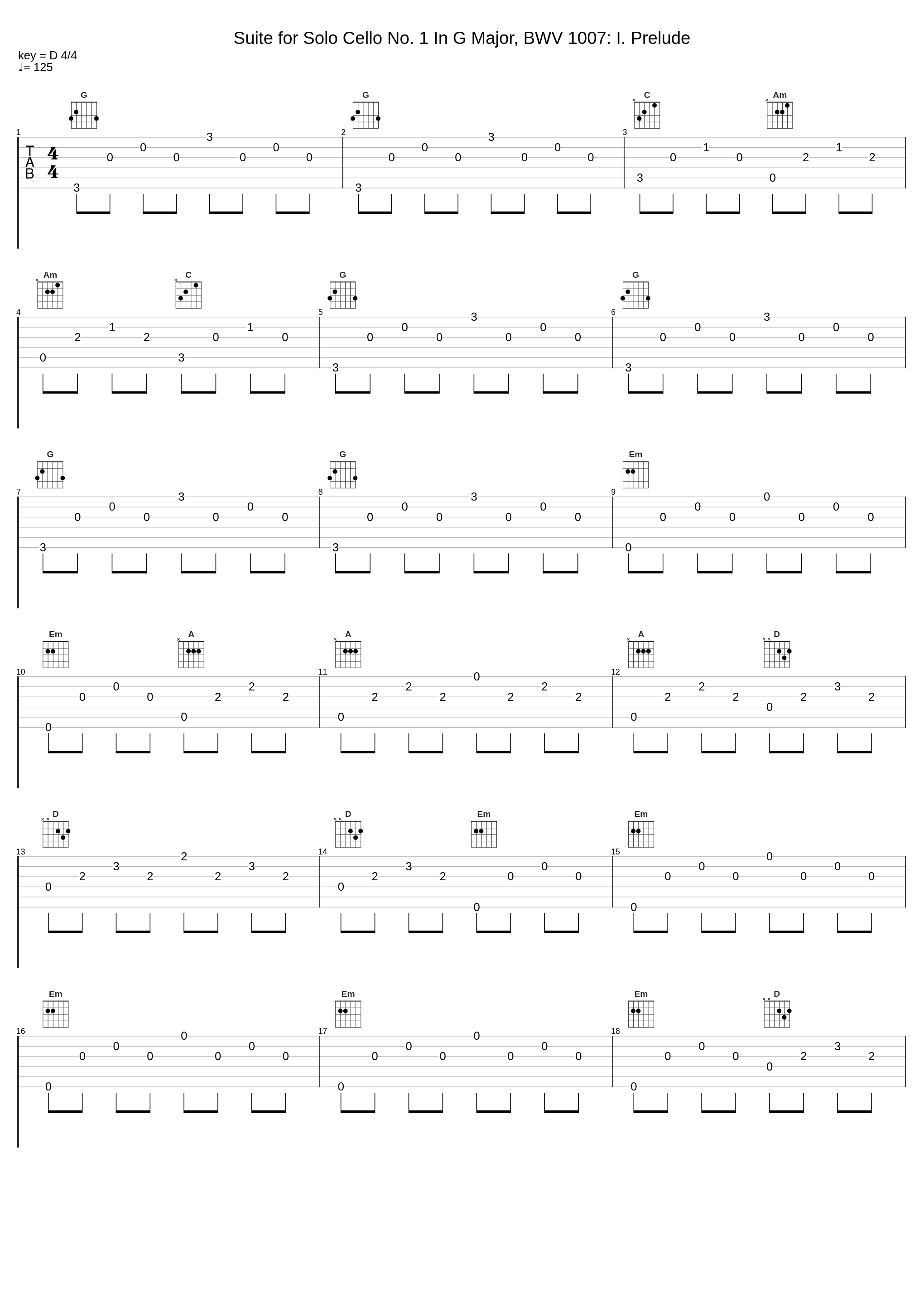 Suite for Solo Cello No. 1 In G Major, BWV 1007: I. Prelude_Nadan Music,Johann Sebastian Bach_1