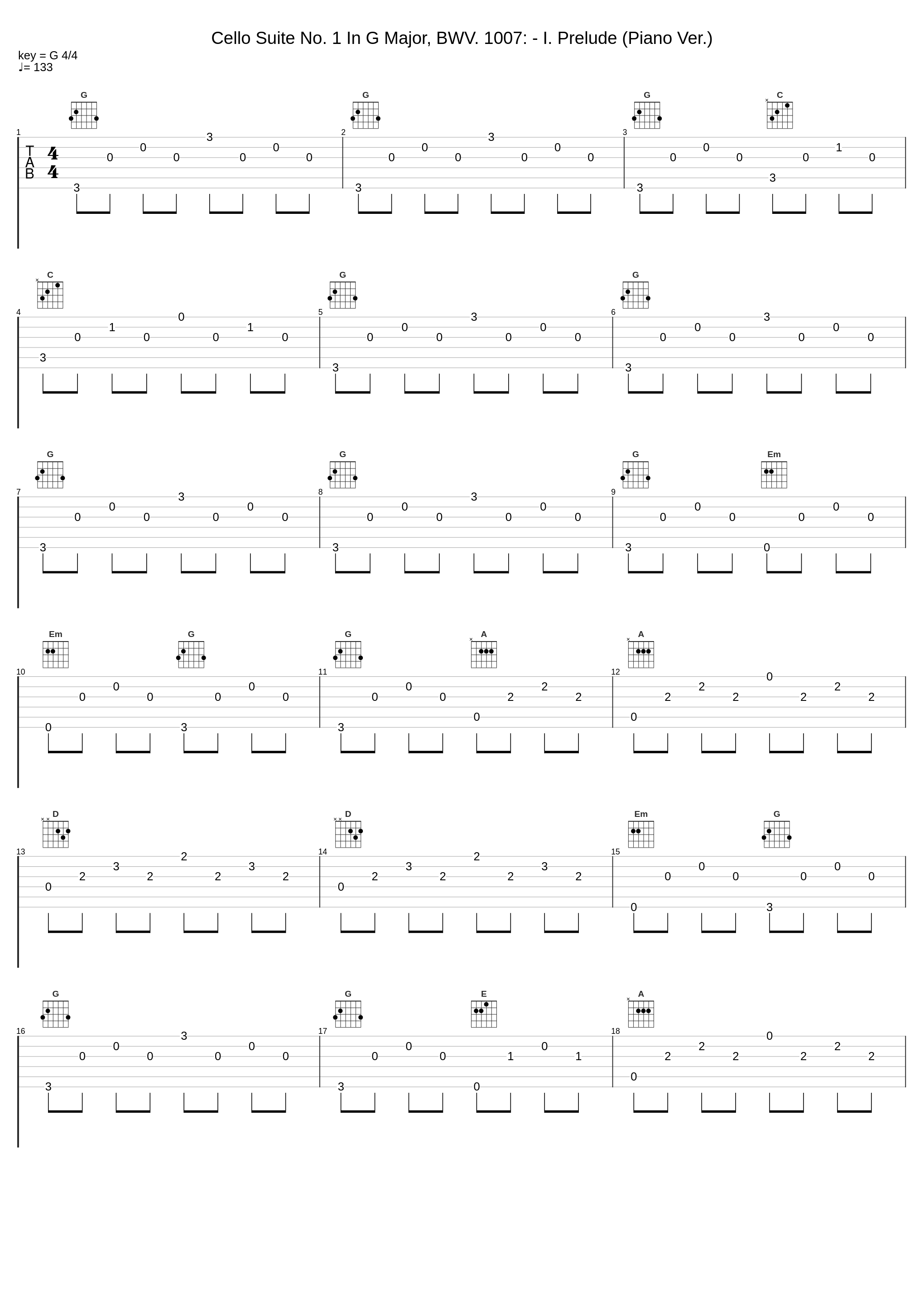 Cello Suite No. 1 In G Major, BWV. 1007: - I. Prelude (Piano Ver.)_GoodMind Classic,Johann Sebastian Bach_1