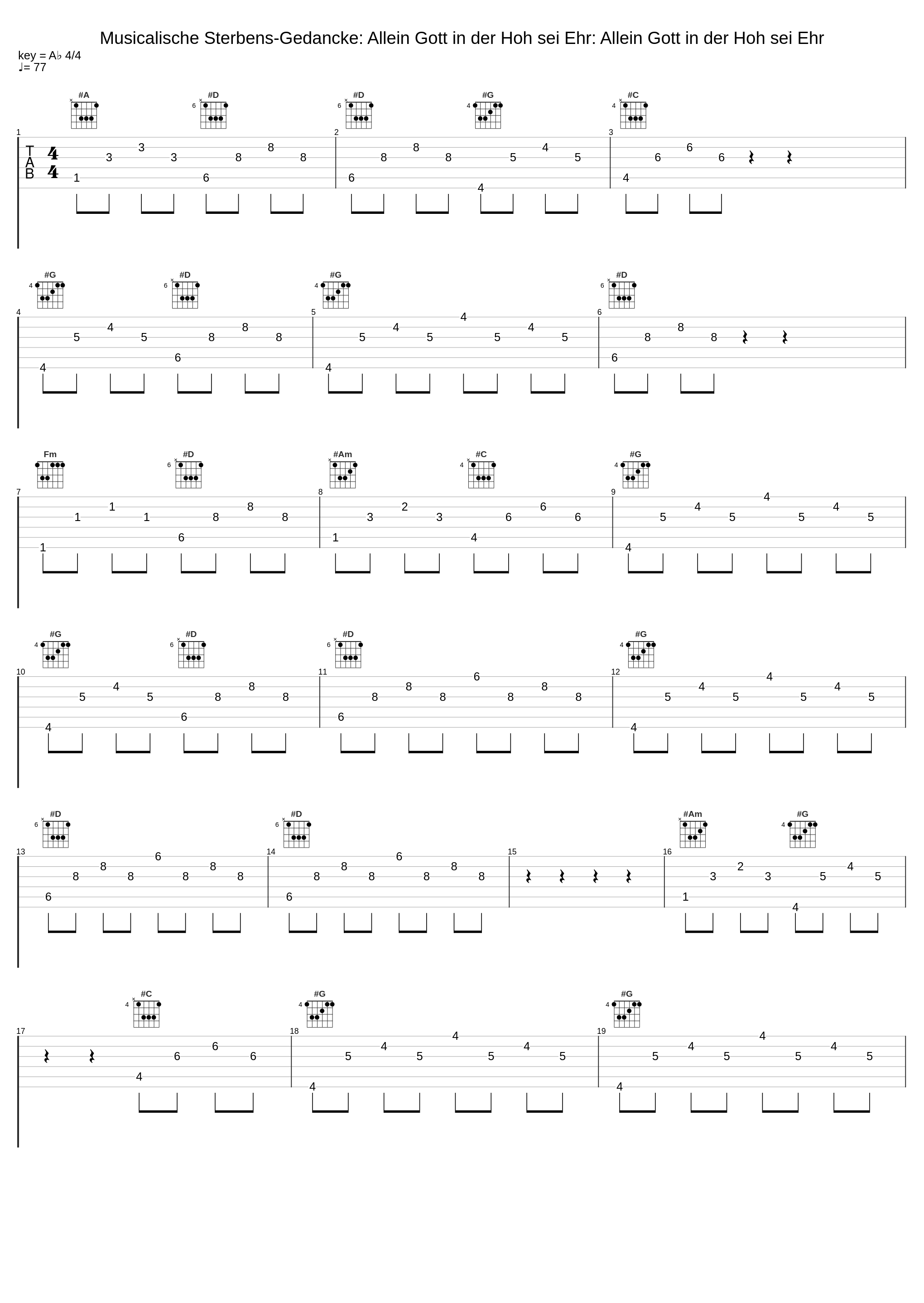 Musicalische Sterbens-Gedancke: Allein Gott in der Hoh sei Ehr: Allein Gott in der Hoh sei Ehr_Joseph Payne,Johann Pachelbel_1