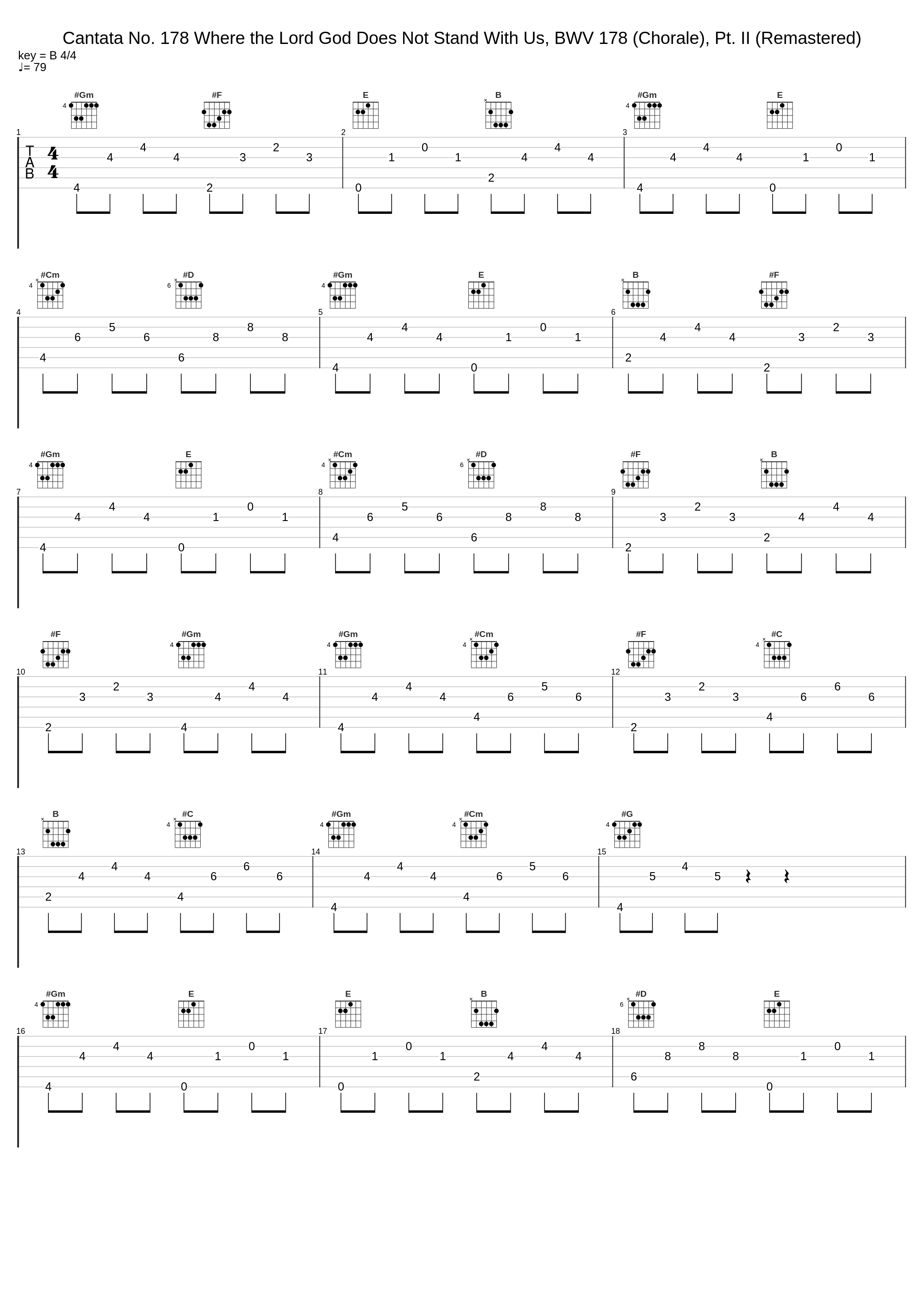 Cantata No. 178 Where the Lord God Does Not Stand With Us, BWV 178 (Chorale), Pt. II (Remastered)_Johann Sebastian Bach_1