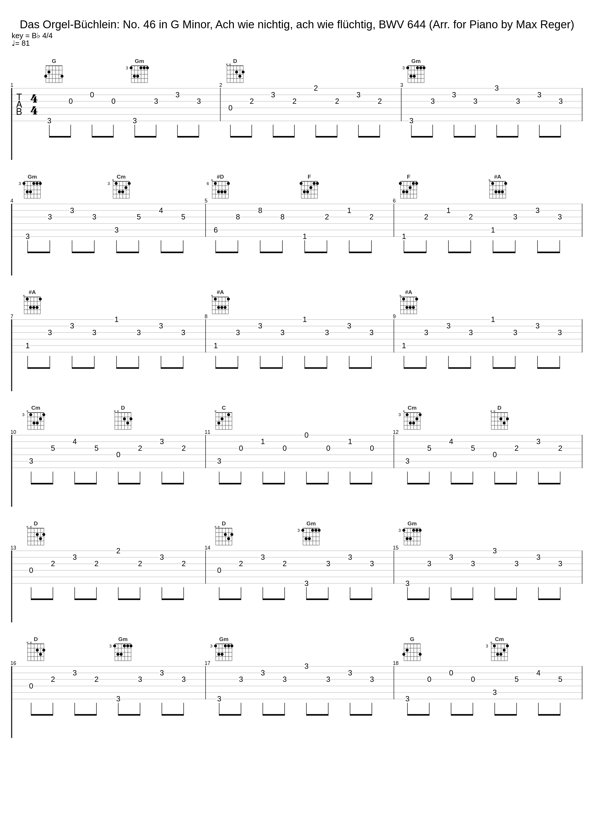 Das Orgel-Büchlein: No. 46 in G Minor, Ach wie nichtig, ach wie flüchtig, BWV 644 (Arr. for Piano by Max Reger)_Gottfried Hemetsberger,Johann Sebastian Bach_1