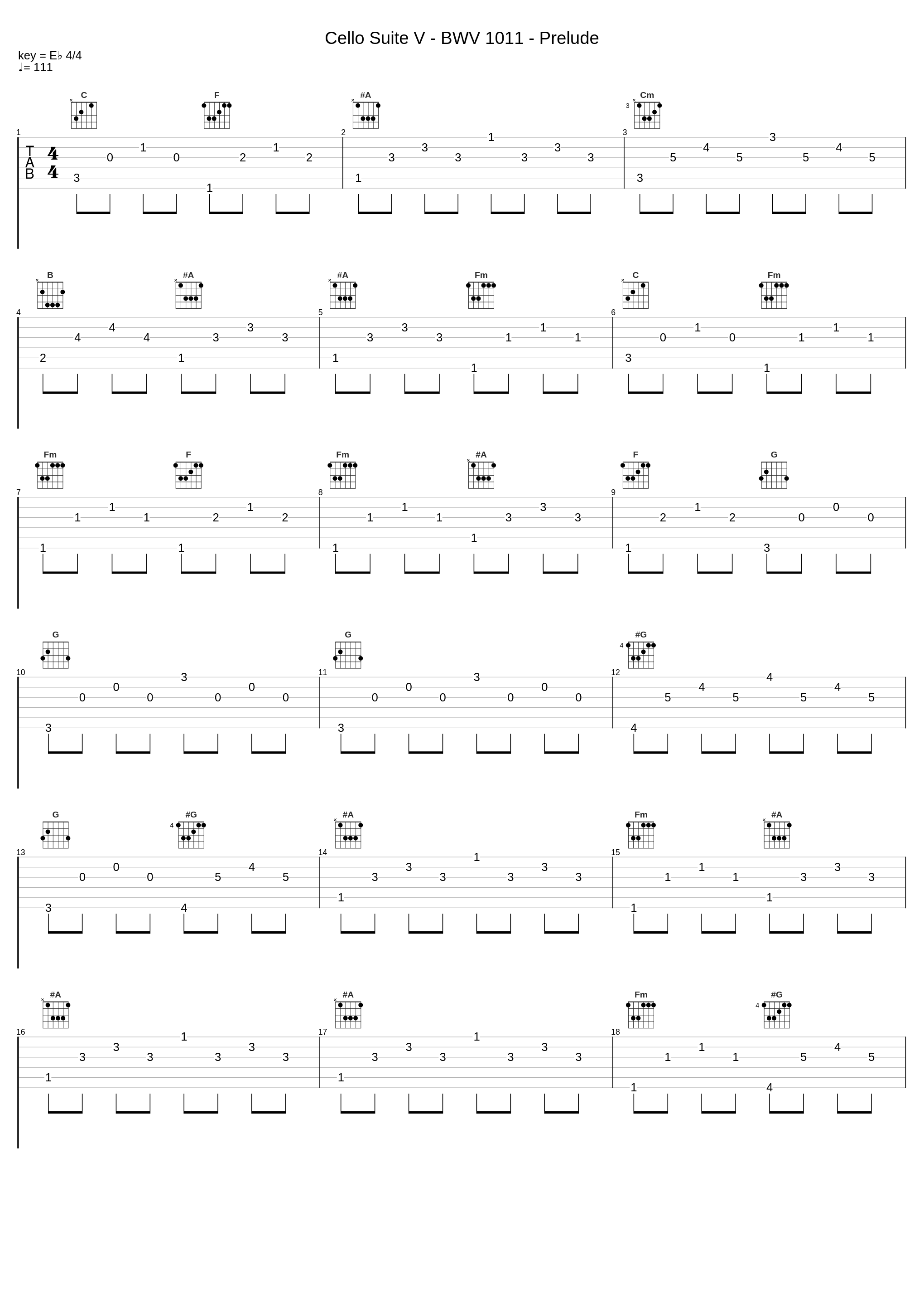 Cello Suite V - BWV 1011 - Prelude_Johann Sebastian Bach,Nologo_1