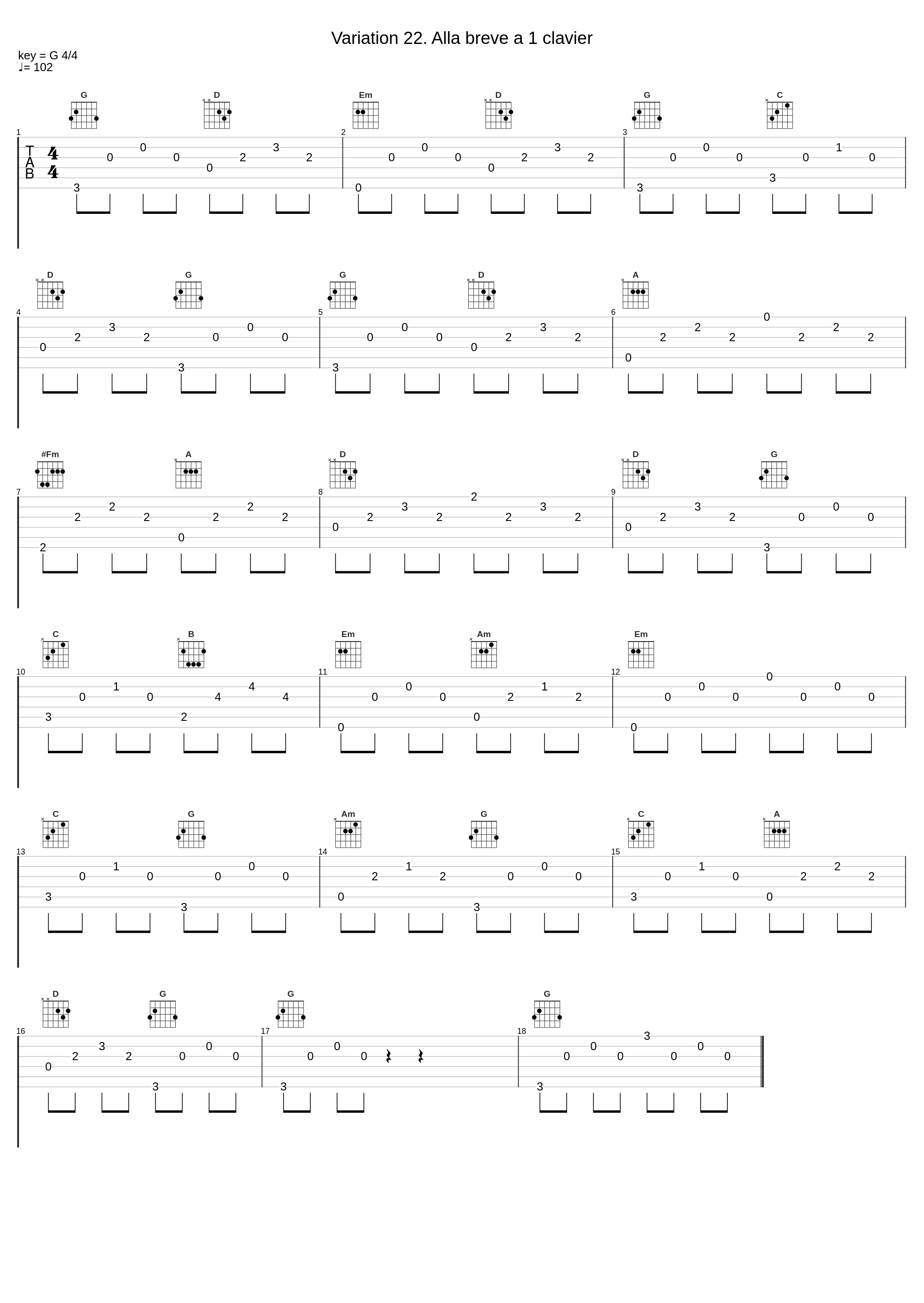 Variation 22. Alla breve a 1 clavier_Peter Serkin,Johann Sebastian Bach_1