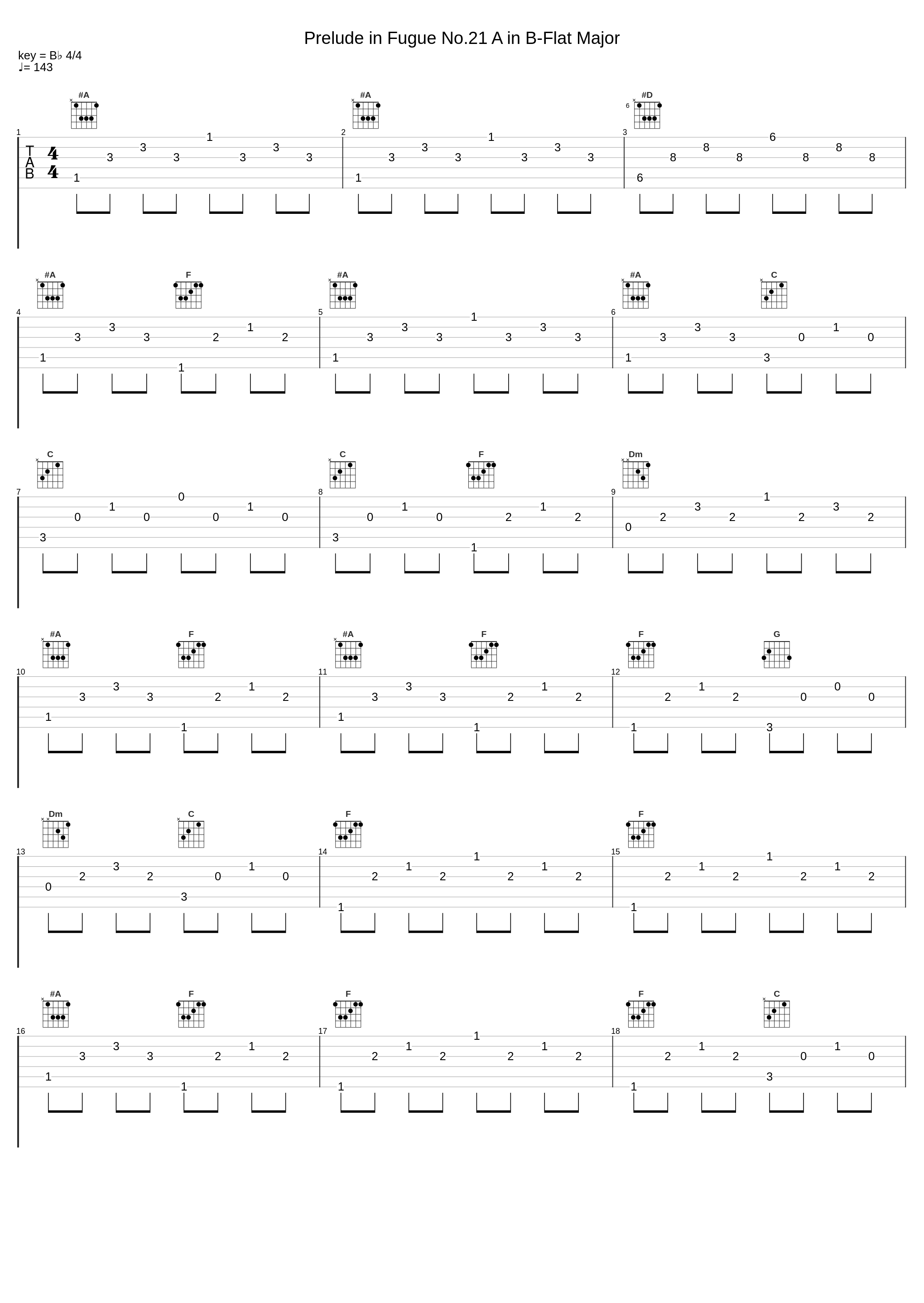Prelude in Fugue No.21 A in B-Flat Major_Johann Sebastian Bach_1