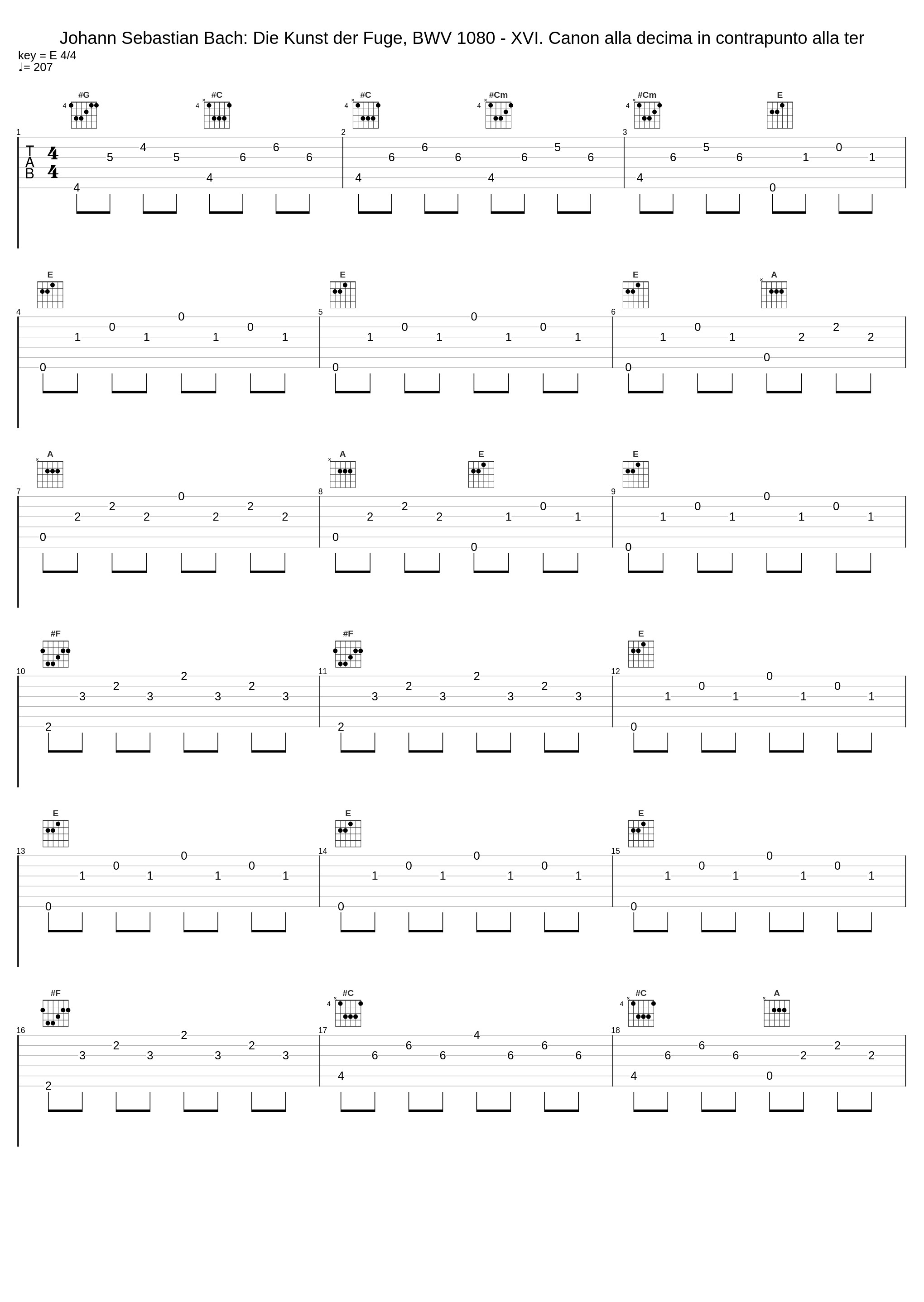 Johann Sebastian Bach: Die Kunst der Fuge, BWV 1080 - XVI. Canon alla decima in contrapunto alla ter_Johann Sebastian Bach_1