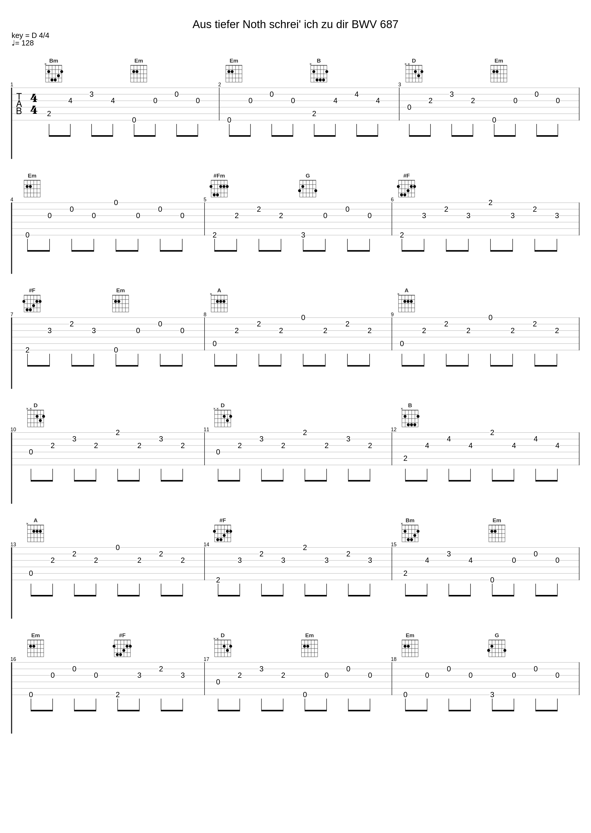 Aus tiefer Noth schrei' ich zu dir BWV 687_Johann Sebastian Bach,Nologo_1