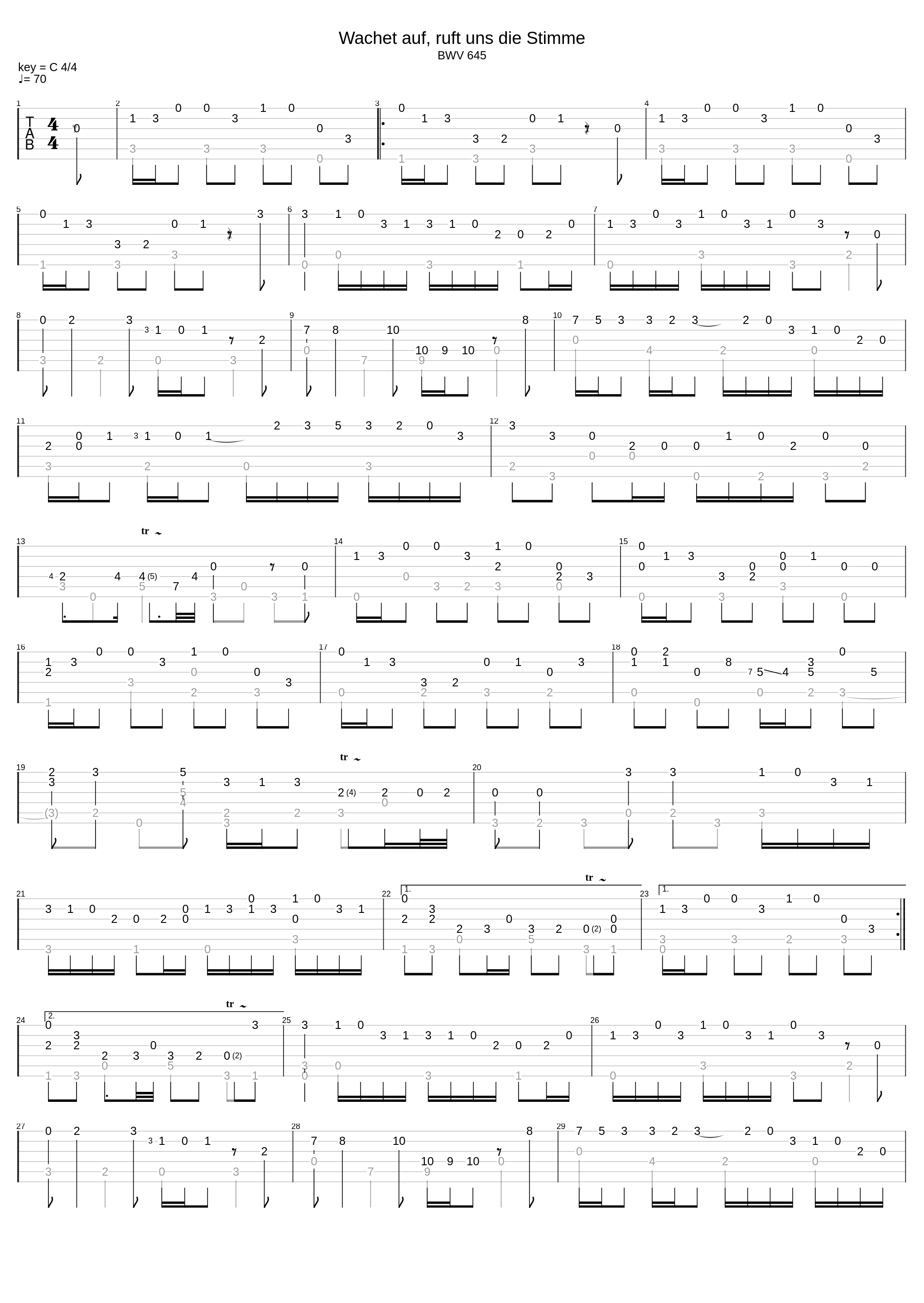 Wachet Auf, Ruft Uns Die Stimme, Bwv 645_Johann Sebastian Bach_1