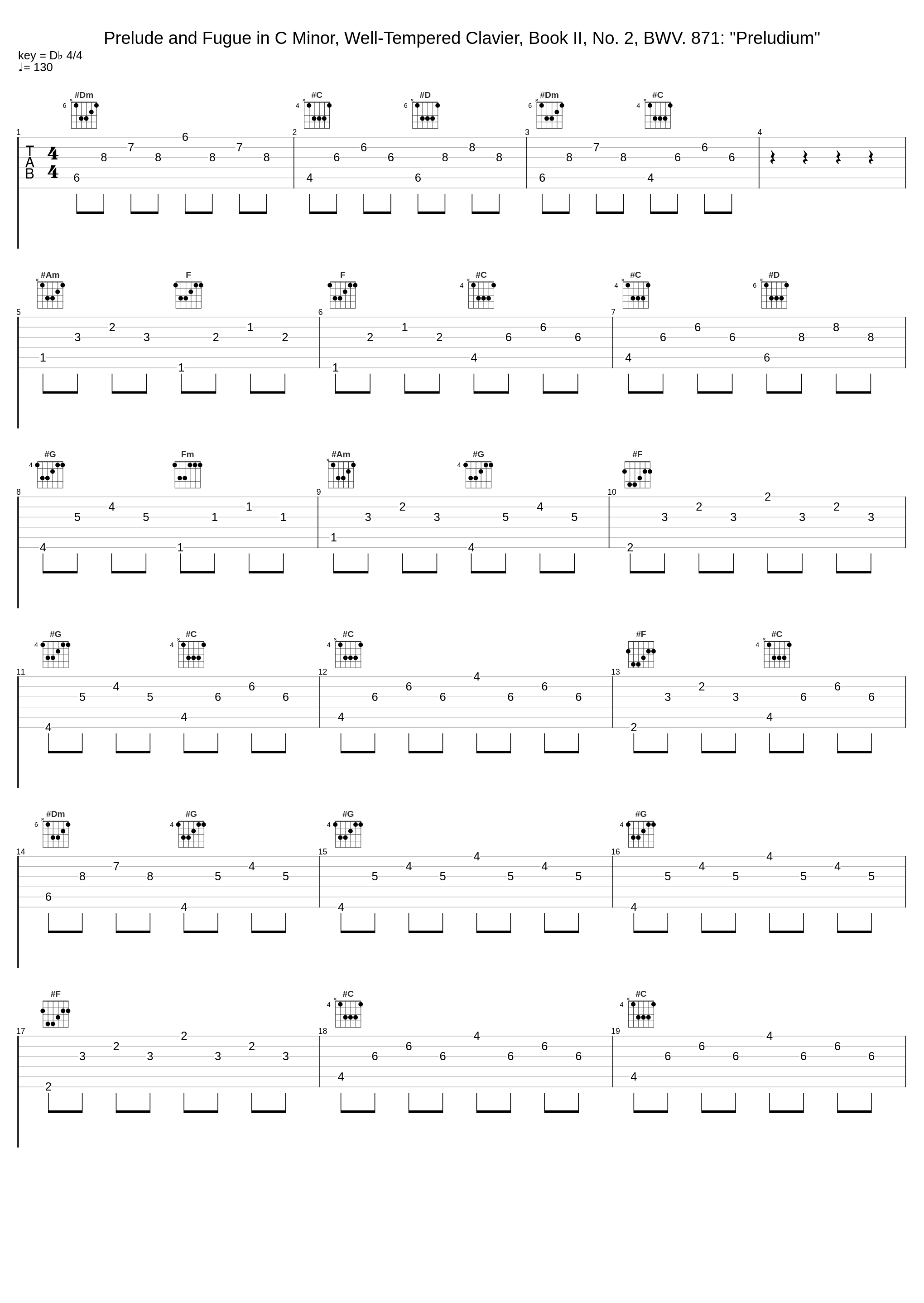 Prelude and Fugue in C Minor, Well-Tempered Clavier, Book II, No. 2, BWV. 871: "Preludium"_Pilates Workout,Johann Sebastian Bach_1